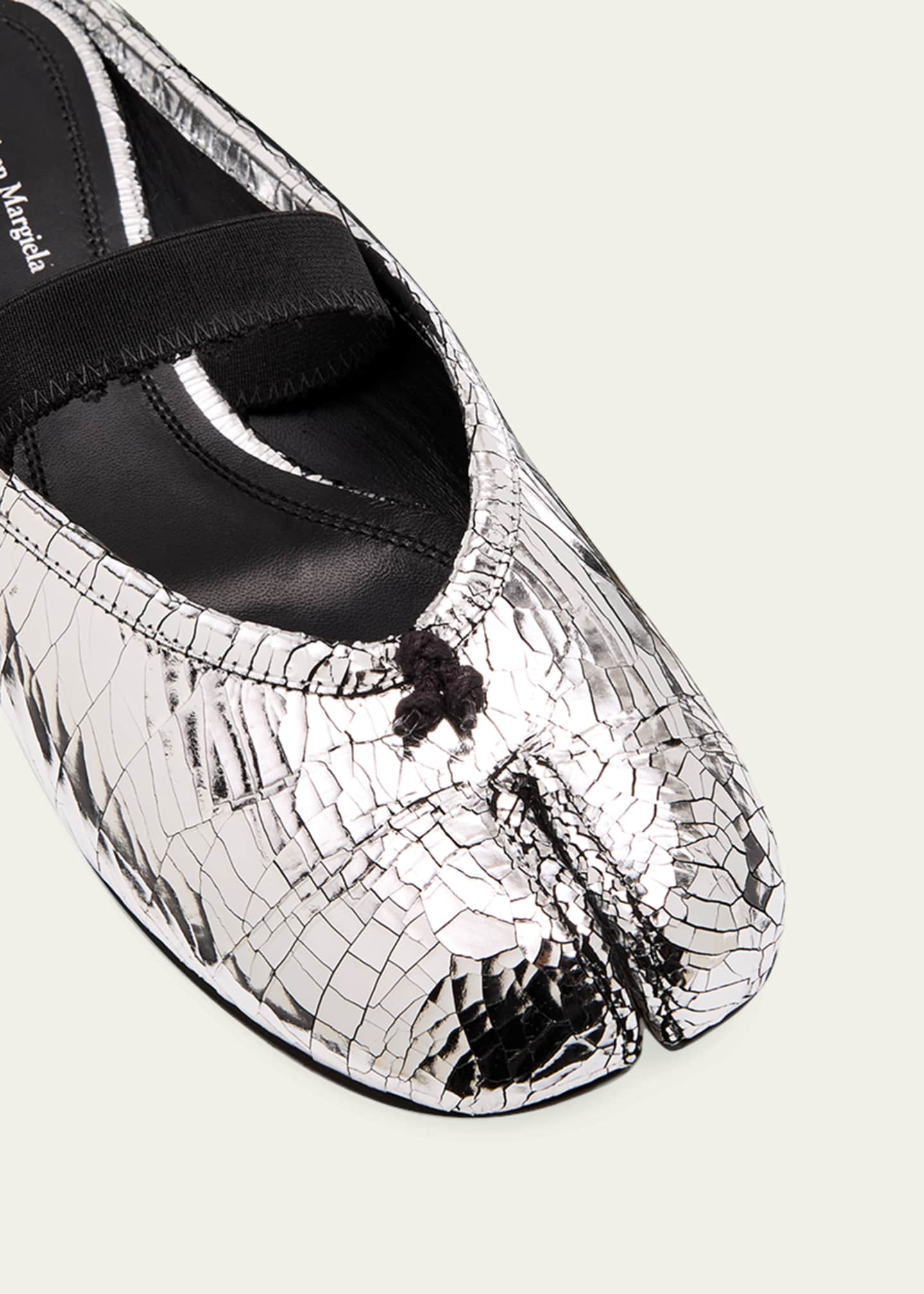 Maison Margiela Tabi Broken Mirror Leather Ballerina Mules