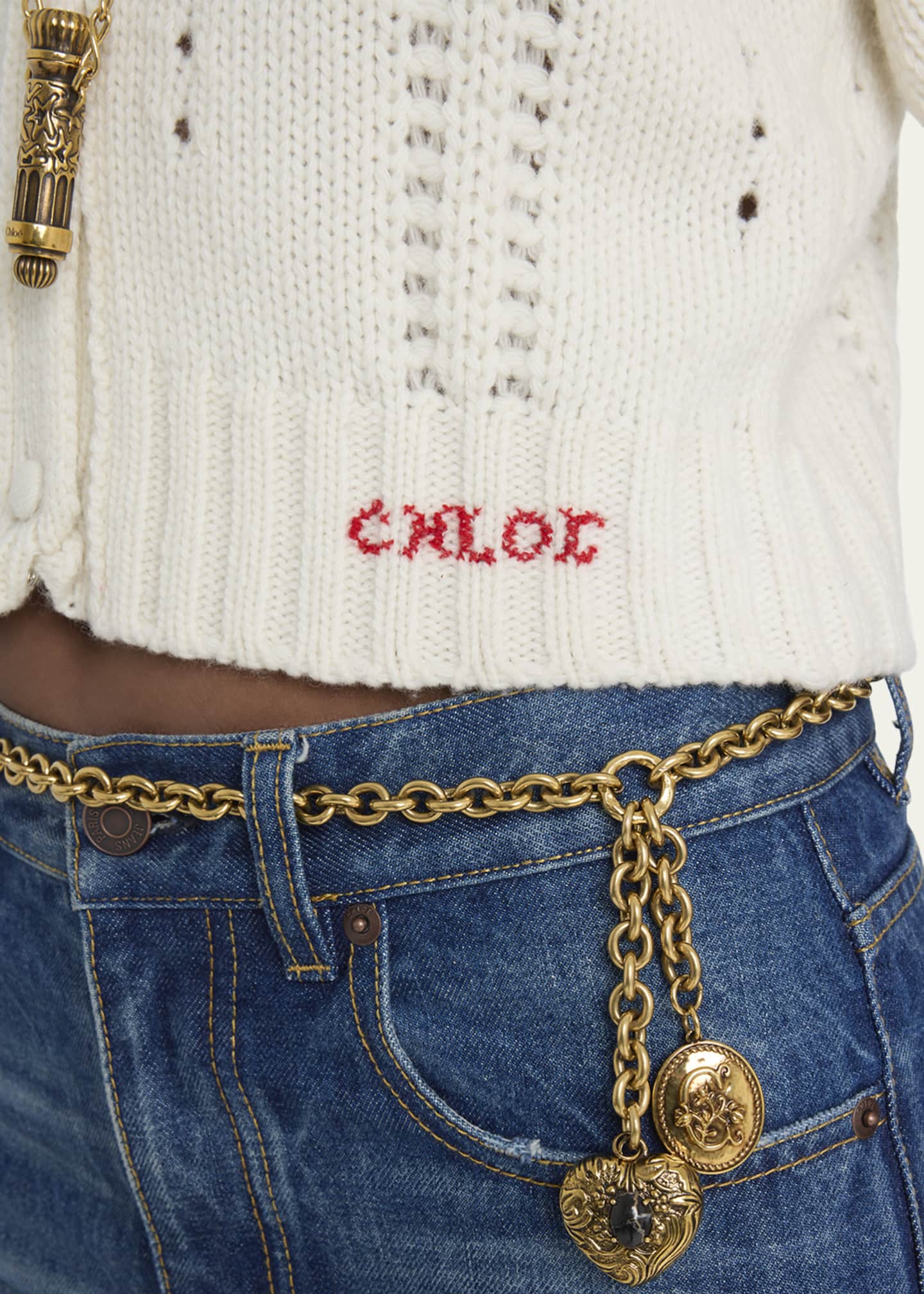 Chloe Wool & Cashmere Cropped Puff-Sleeve Cardigan - Bergdorf Goodman