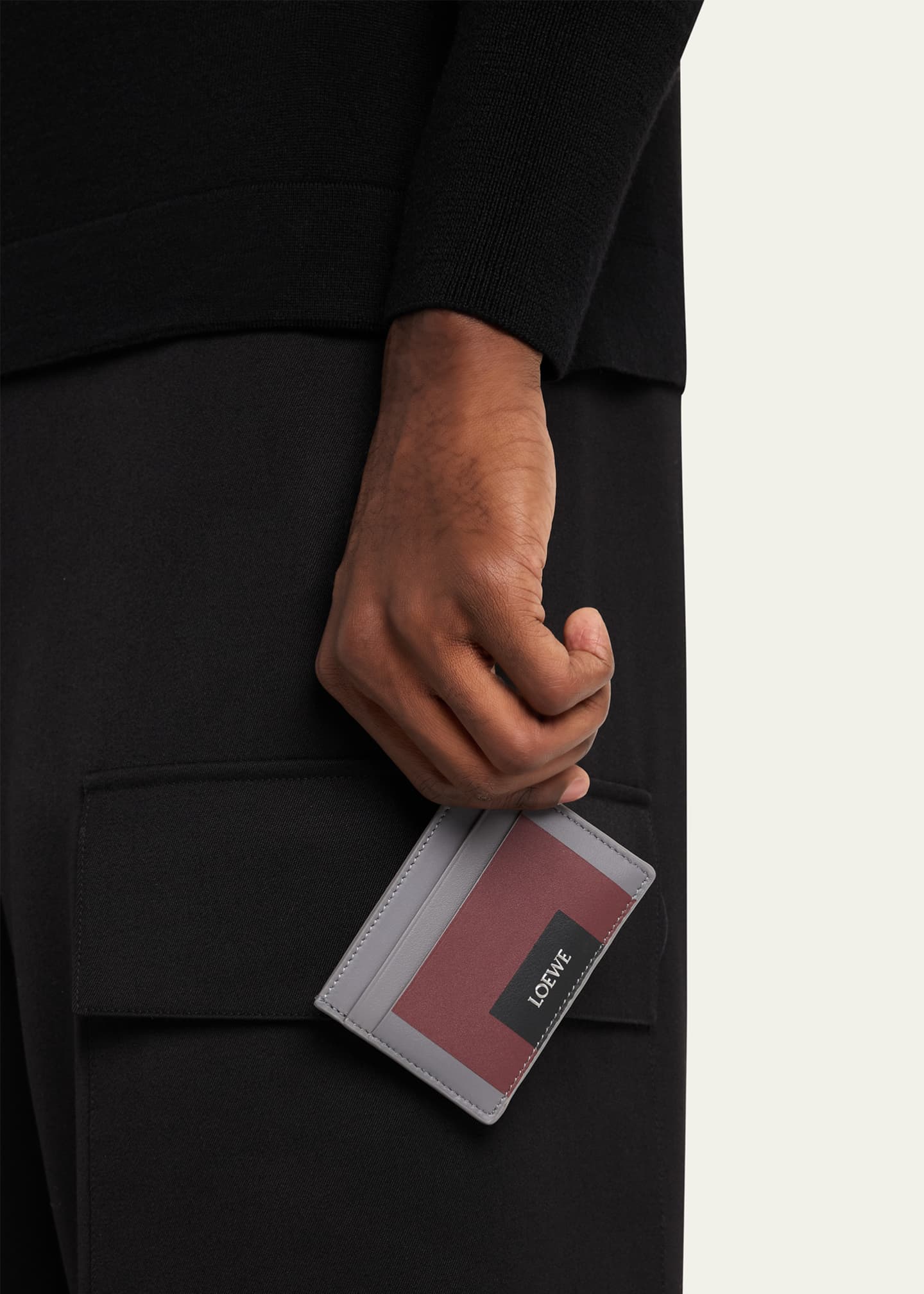 Loewe x Albers Men's Plain Leather Cardholder - Bergdorf Goodman