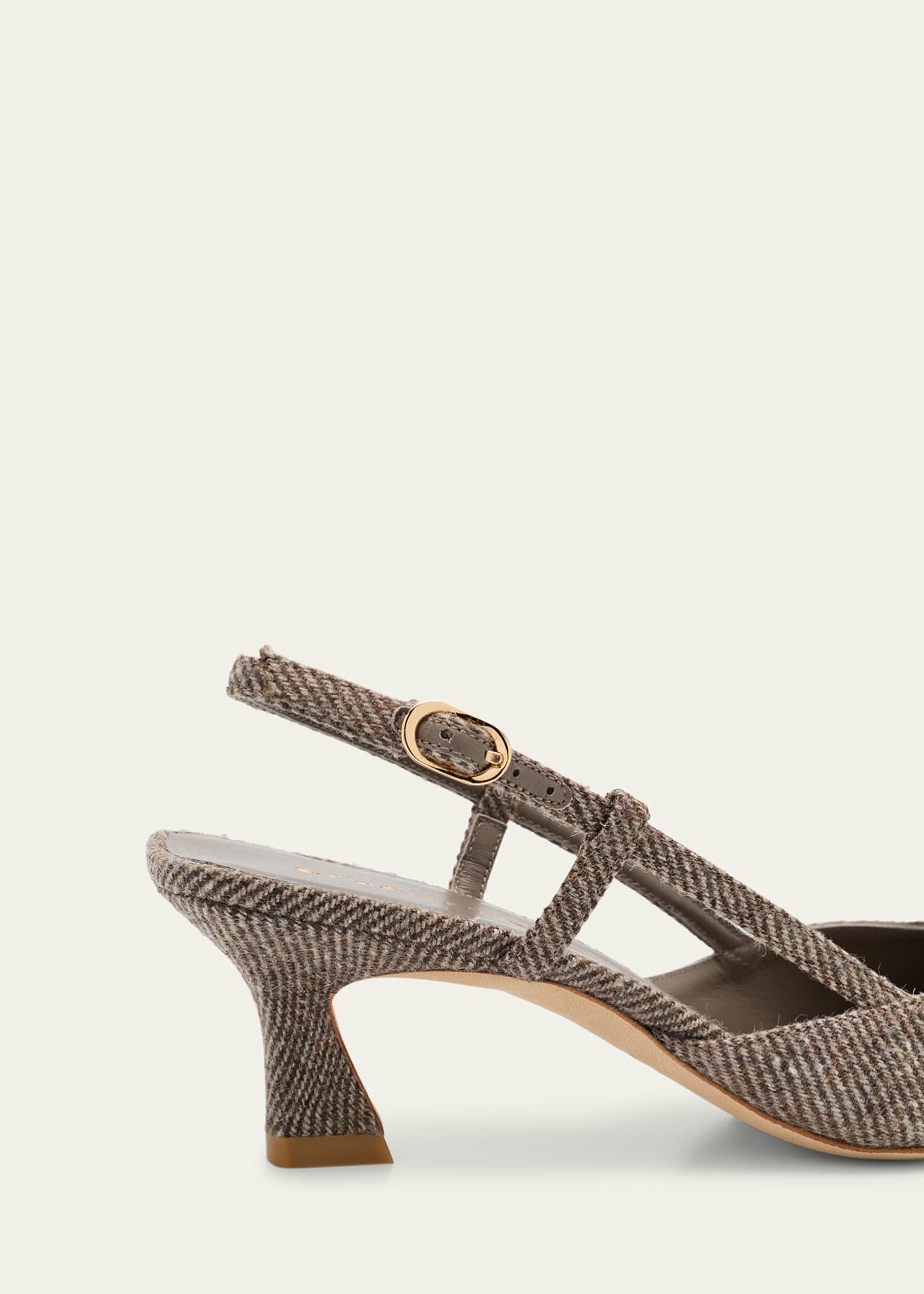 50mm Vinnie Twill Slingback Pumps