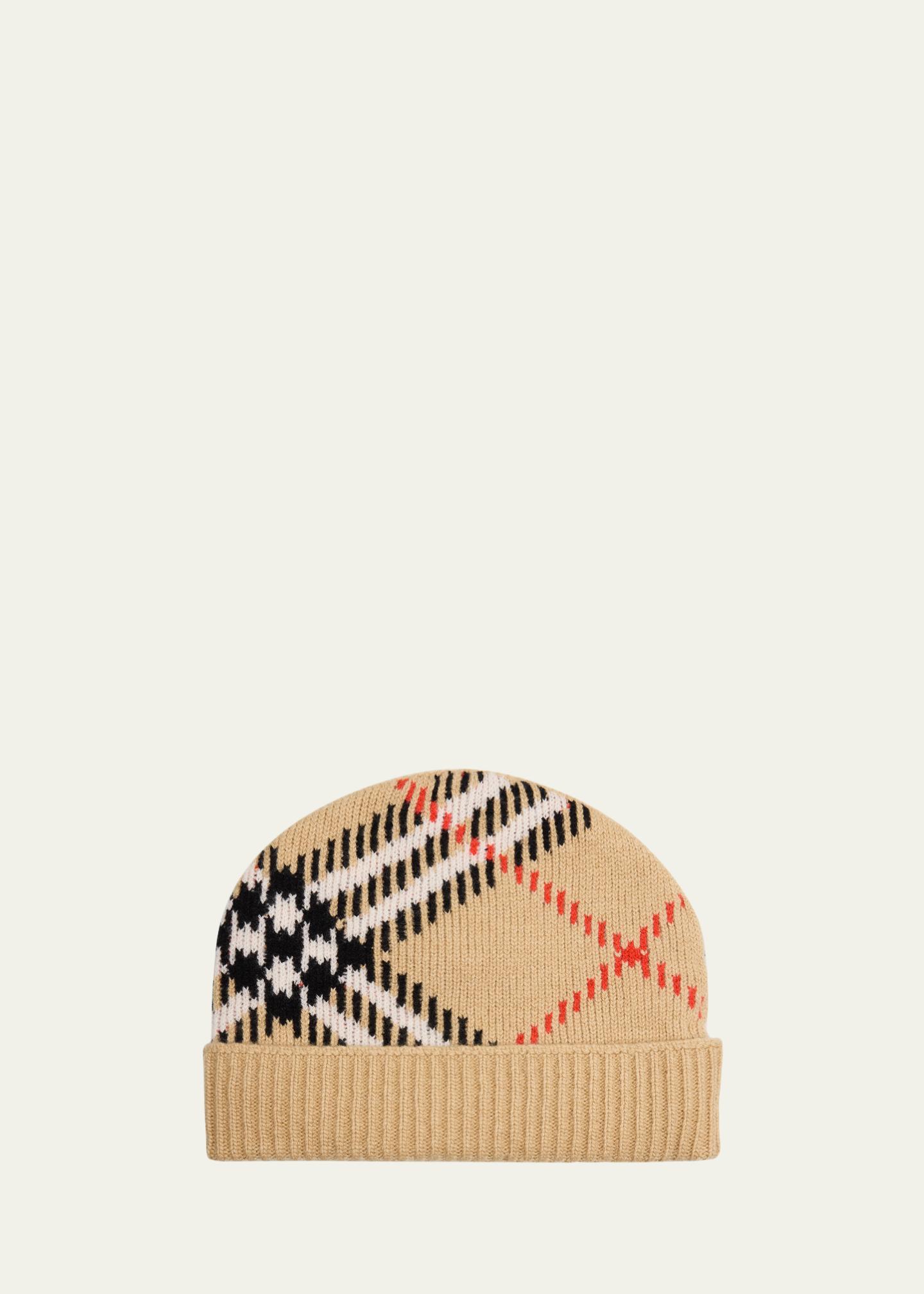 BURBERRY KNIT CHECK BEANIE 4942579C-78DE-4323-8250-  main image 4