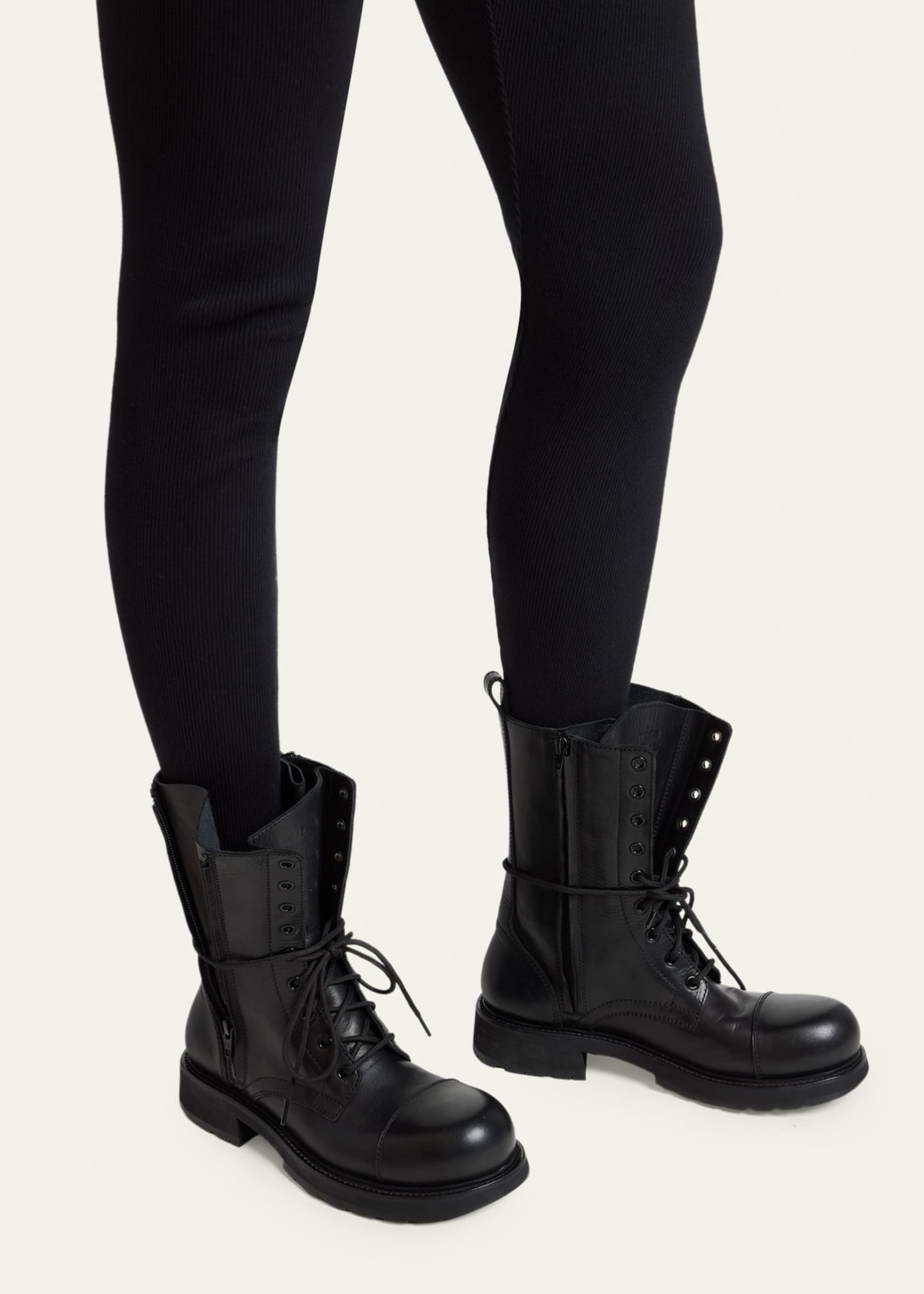 Balenciaga Truck Leather Lace-Up Combat Boots - Bergdorf Goodman