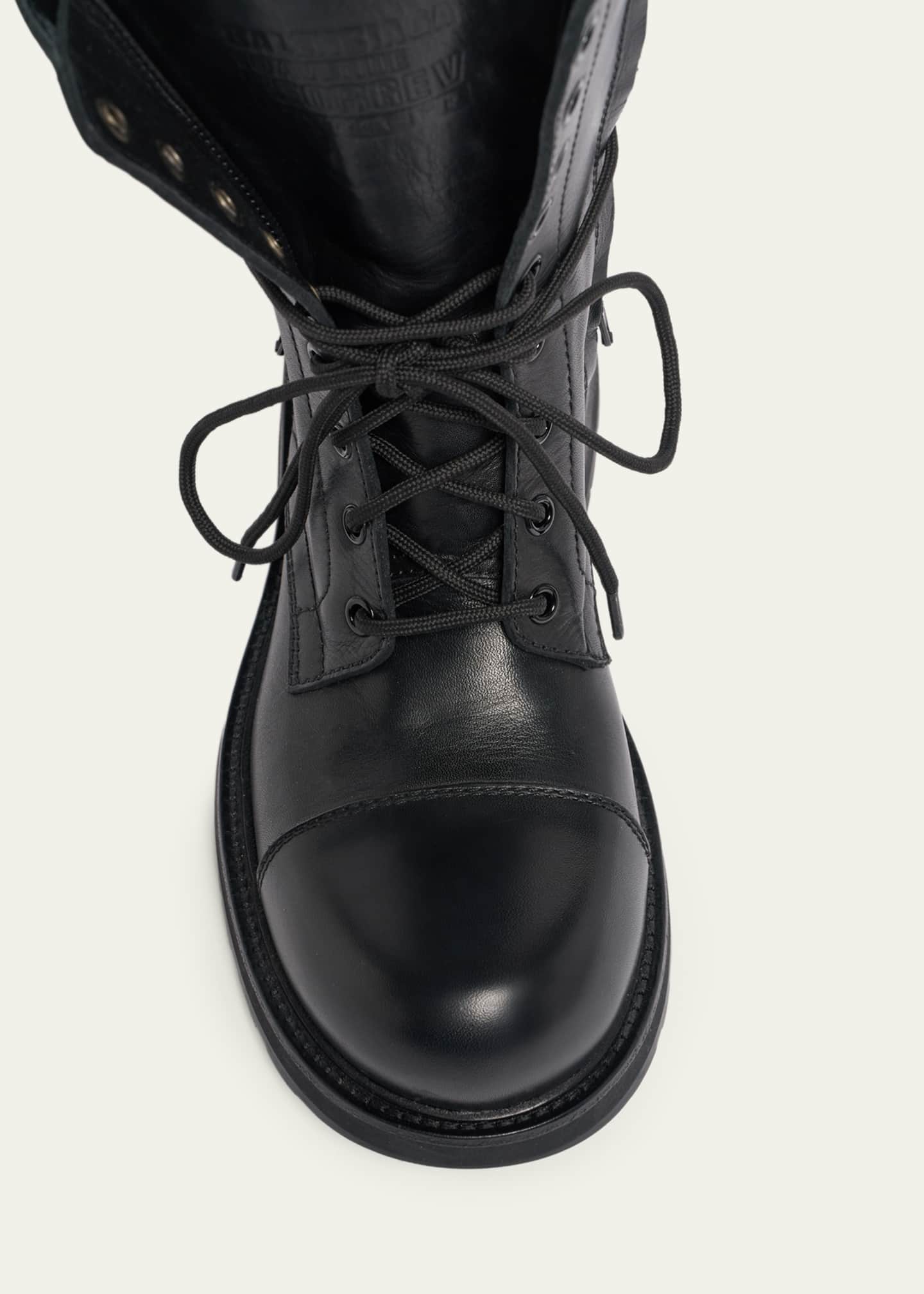 Balenciaga Truck Leather Lace-Up Combat Boots - Bergdorf Goodman