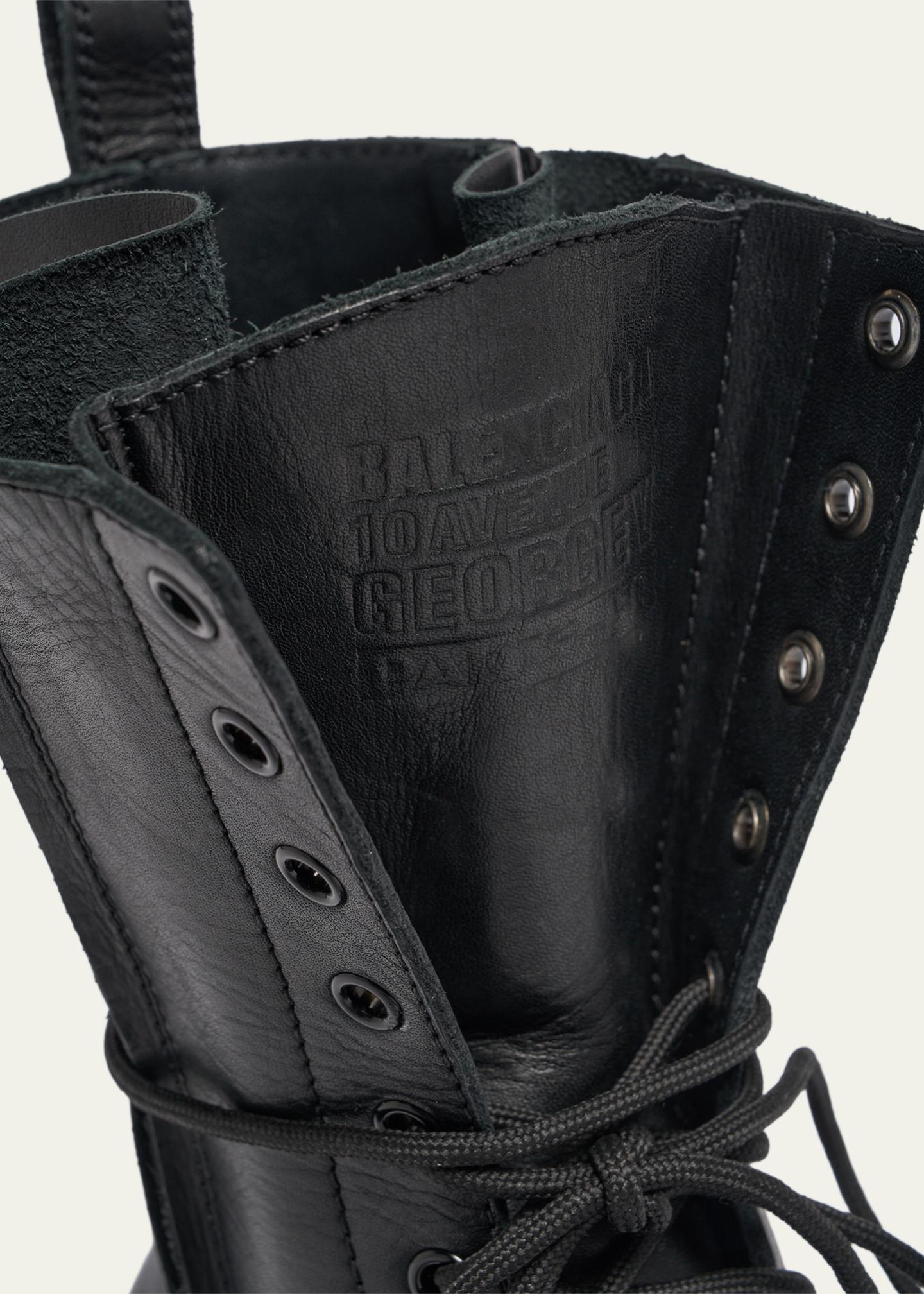 Balenciaga Truck Leather Lace-Up Combat Boots - Bergdorf Goodman