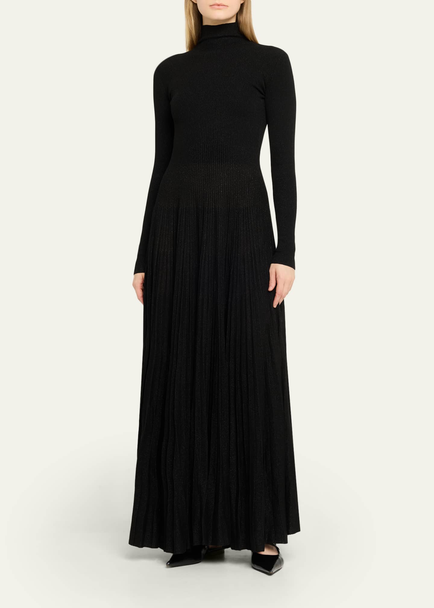 sachin and babi light blue dress Ralph Lauren Collection Rib-Knit Pleated Turtleneck Gown, Black, Women's, Small, Evening Formal Gala Gowns Mother of The Bride Groom Evening Gowns