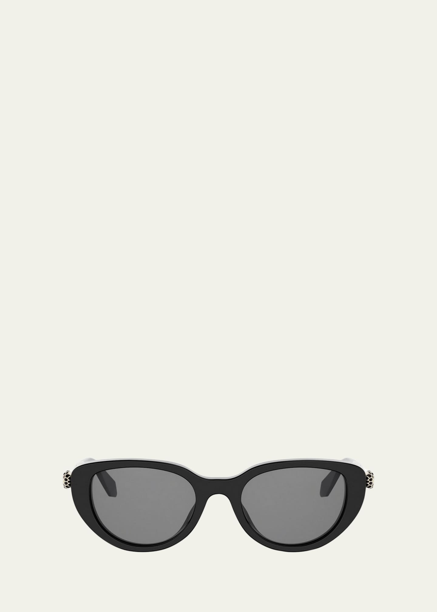 BVLGARI Serpenti Forever 50mm Oval Acetate & Metal Sunglasses
