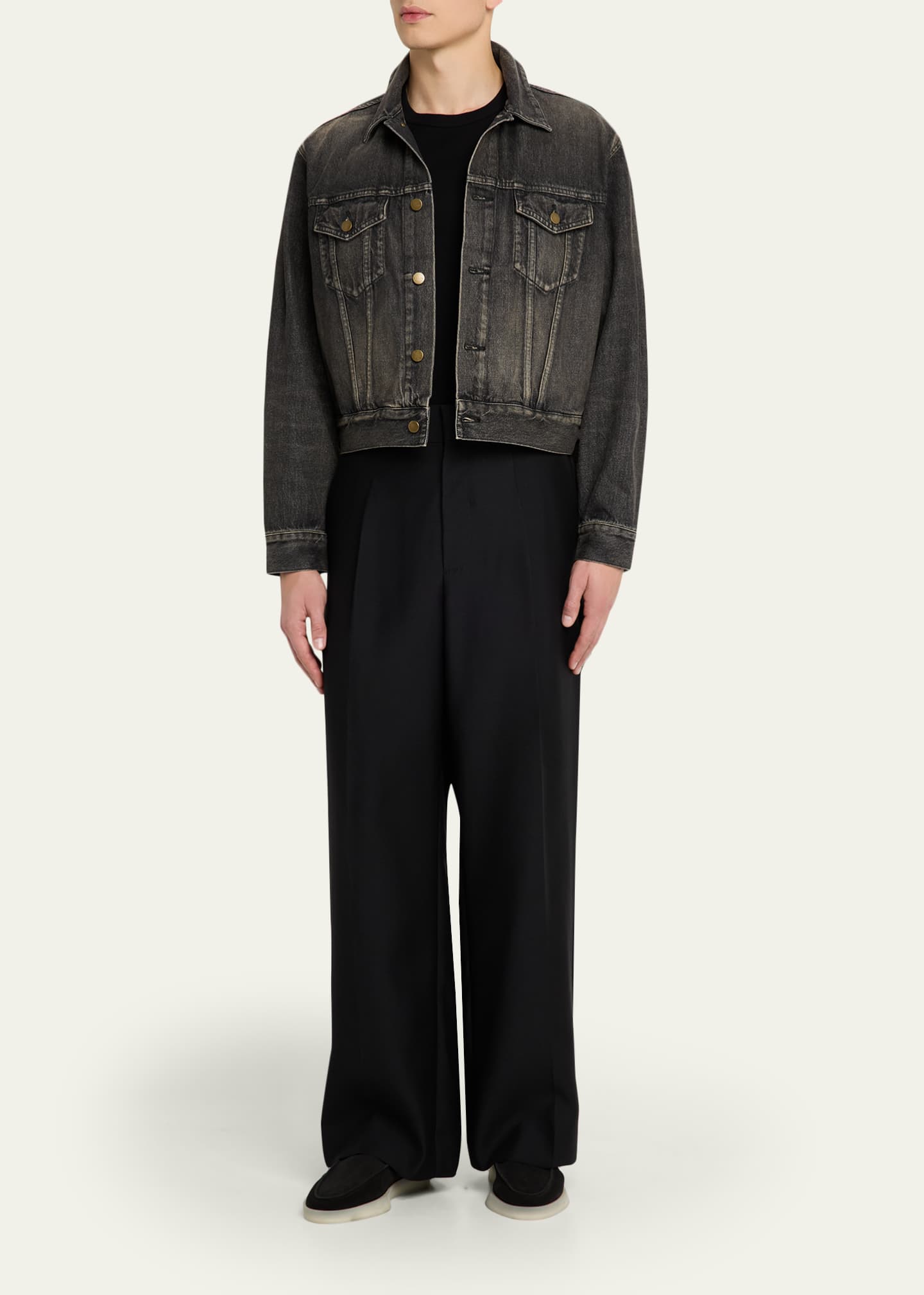 Fear of God Men's Washed Black Denim Trucker Jacket - Bergdorf Goodman