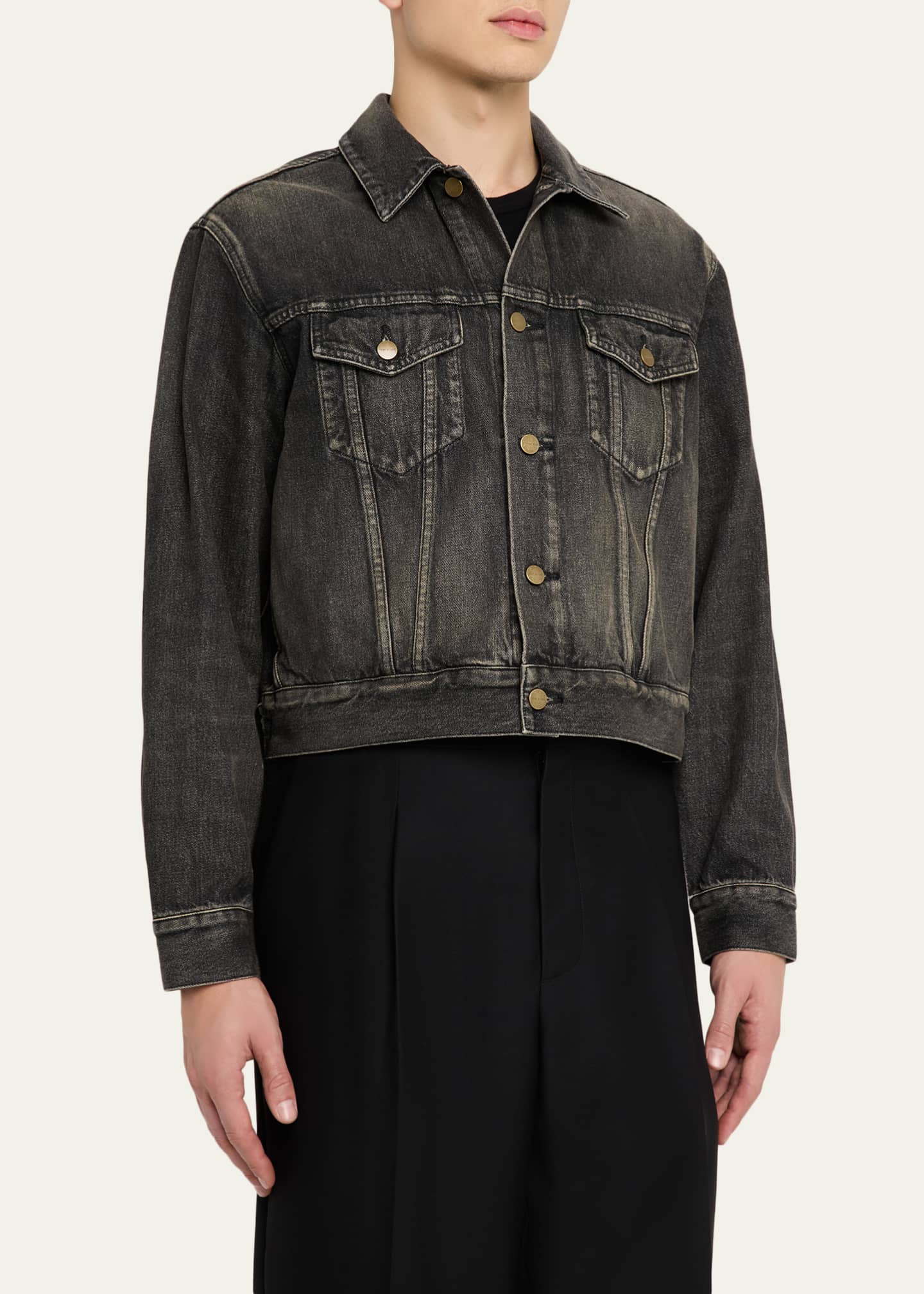 Fear of God Men's Washed Black Denim Trucker Jacket - Bergdorf Goodman