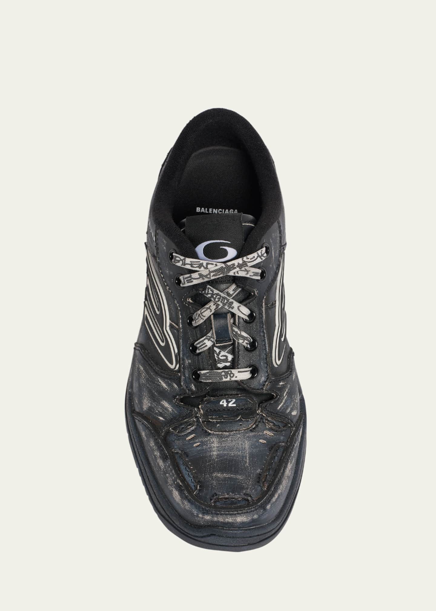 Balenciaga Men's Hamptons Calfskin Low-Top Sneakers - Bergdorf Goodman