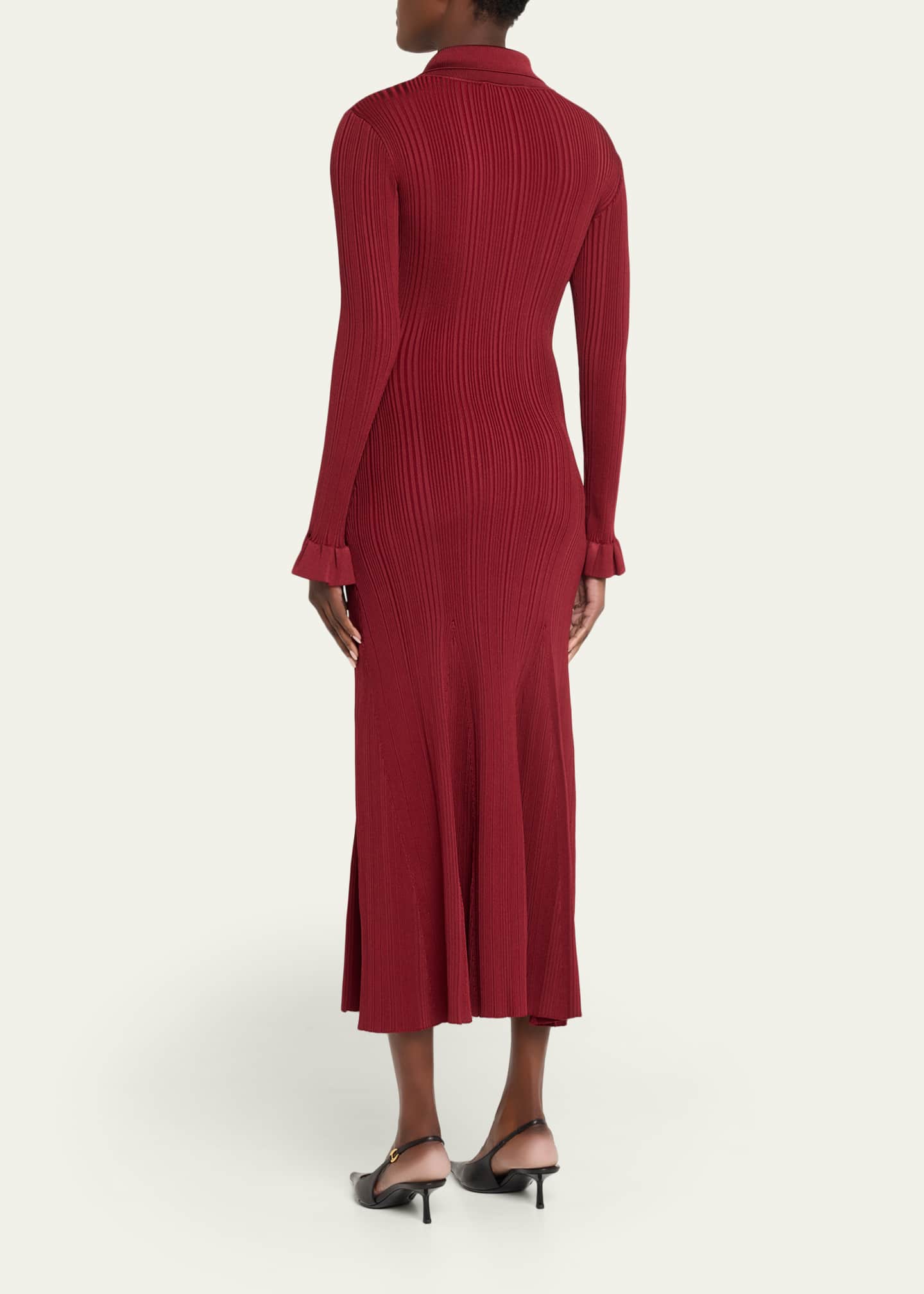 Self-Portrait Ribbed Knit Midi Dress - Bergdorf Goodman