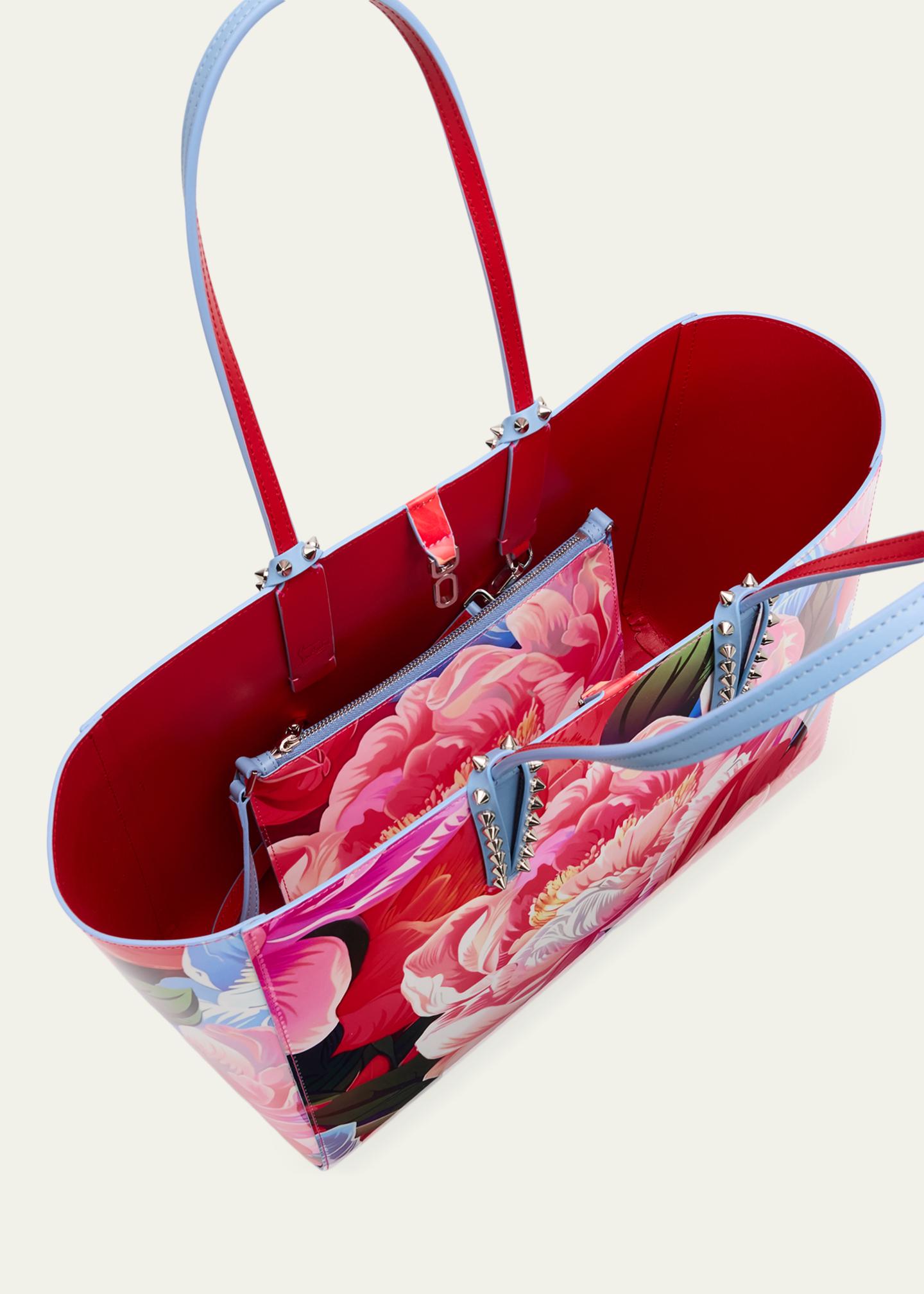 Christian Louboutin Cabata Small Tote Bag in Floral-Print Patent 
