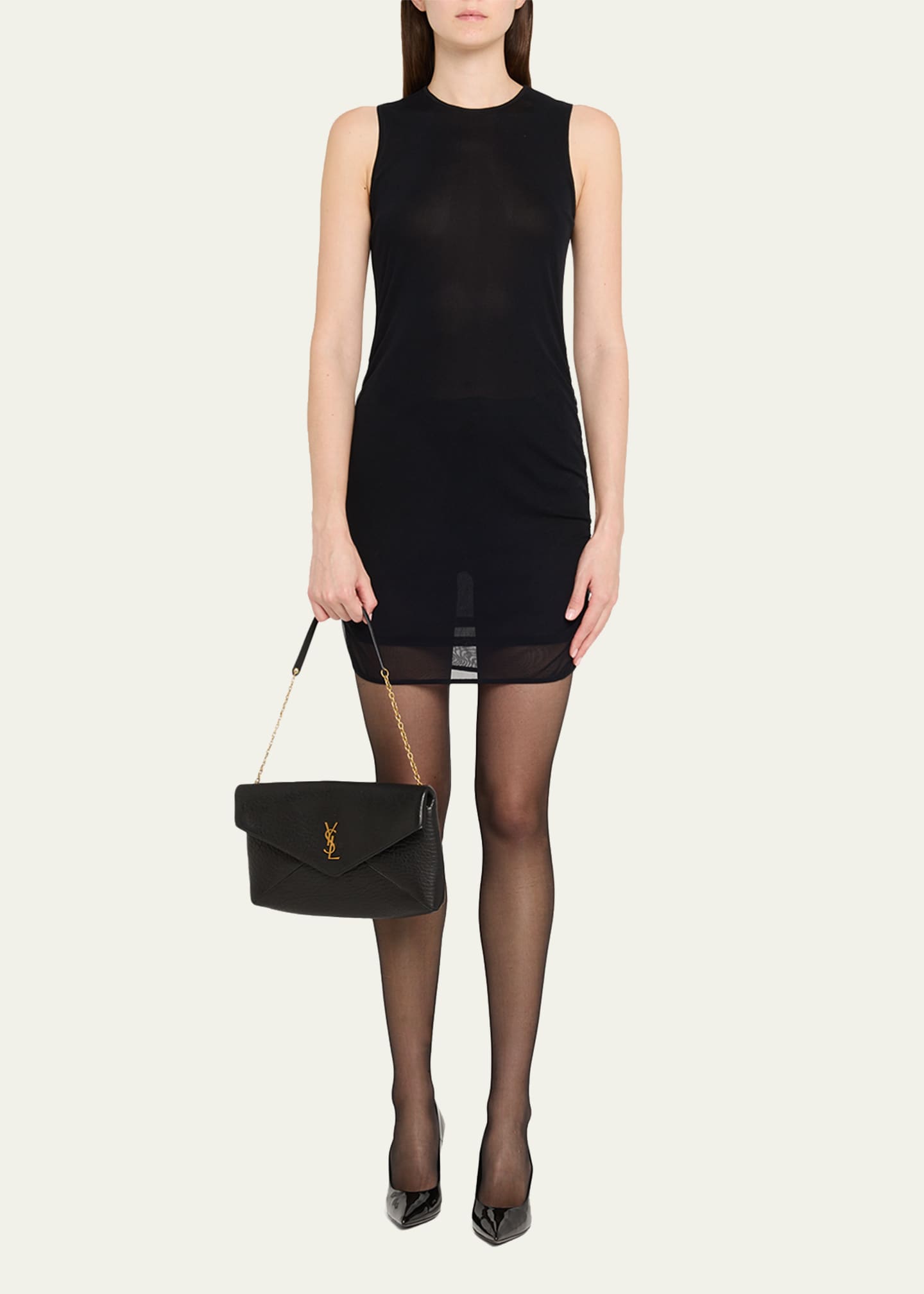 YSL Envelope Flap Shoulder Bag in Leather