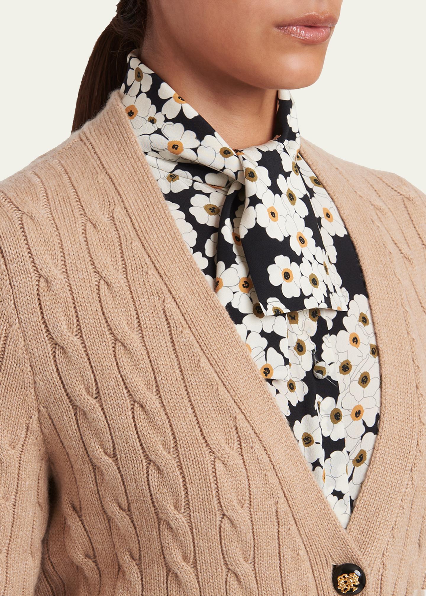 Valentino Garavani Cable-Knit Longline Cashmere Cardigan
