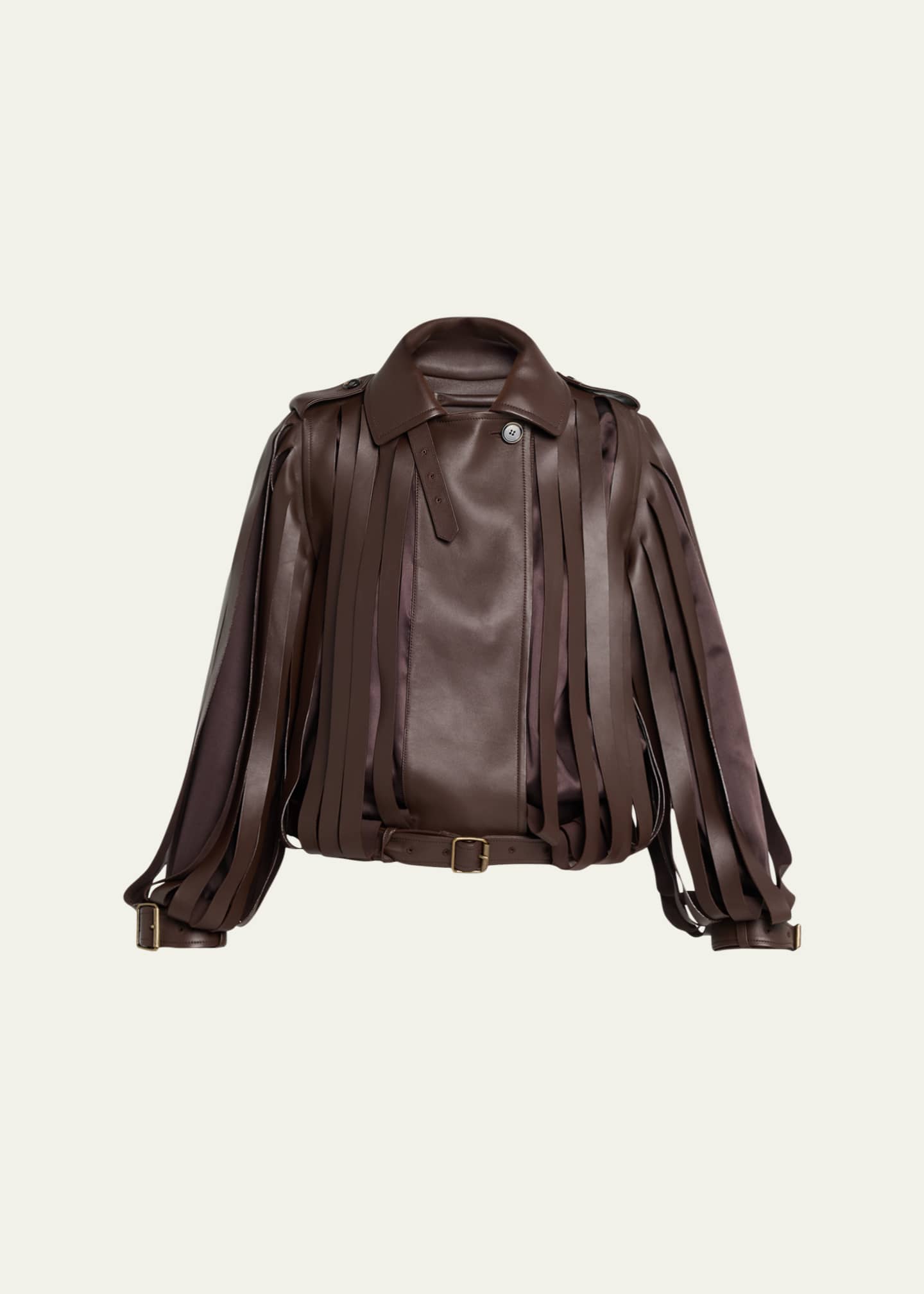 Loewe レザージャケット Loewe Shredded Leather Moto Jacket - Bergdorf Goodman