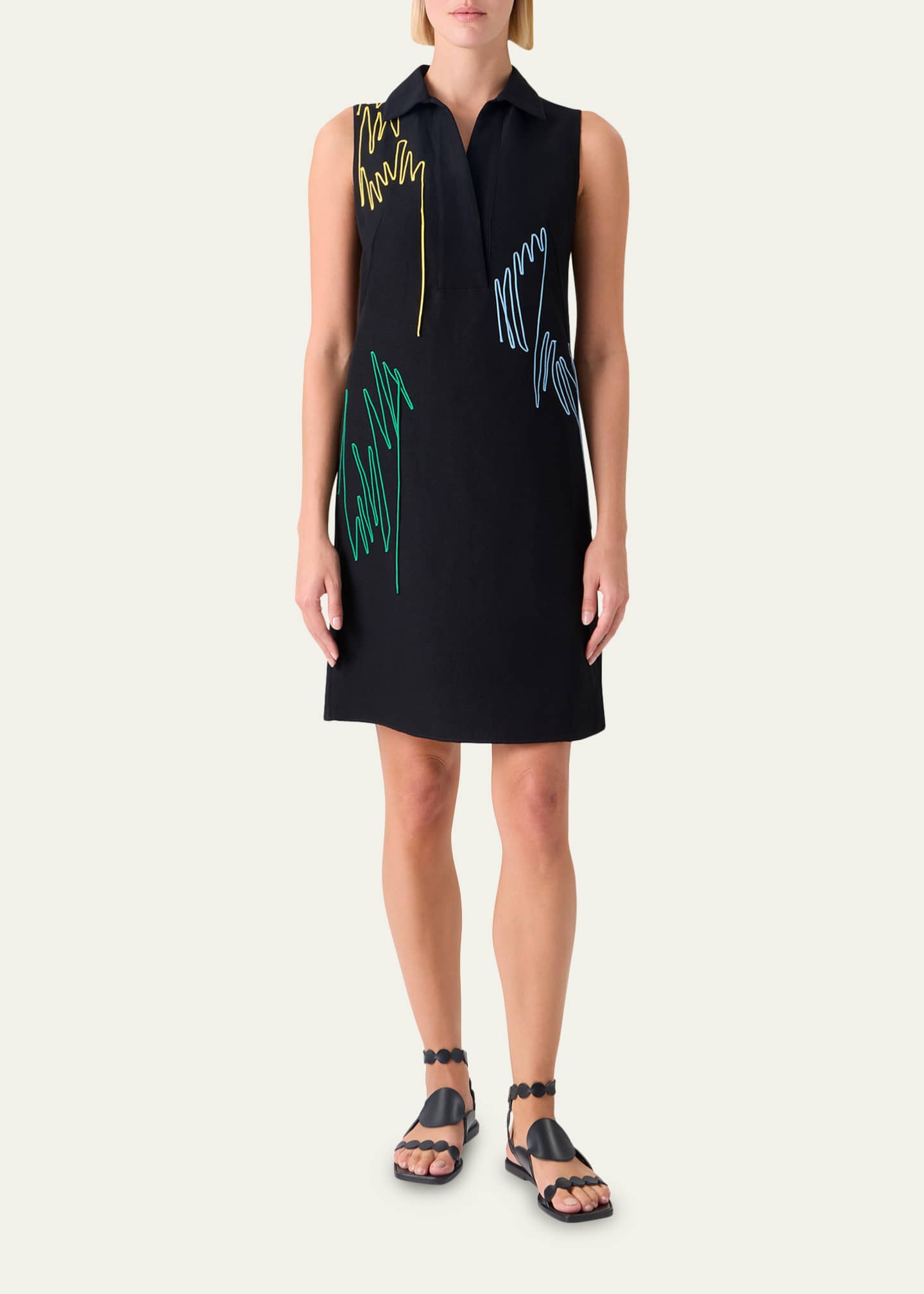 akris punto striped shirt dress Akris Punto strip-detail Dress | Blue