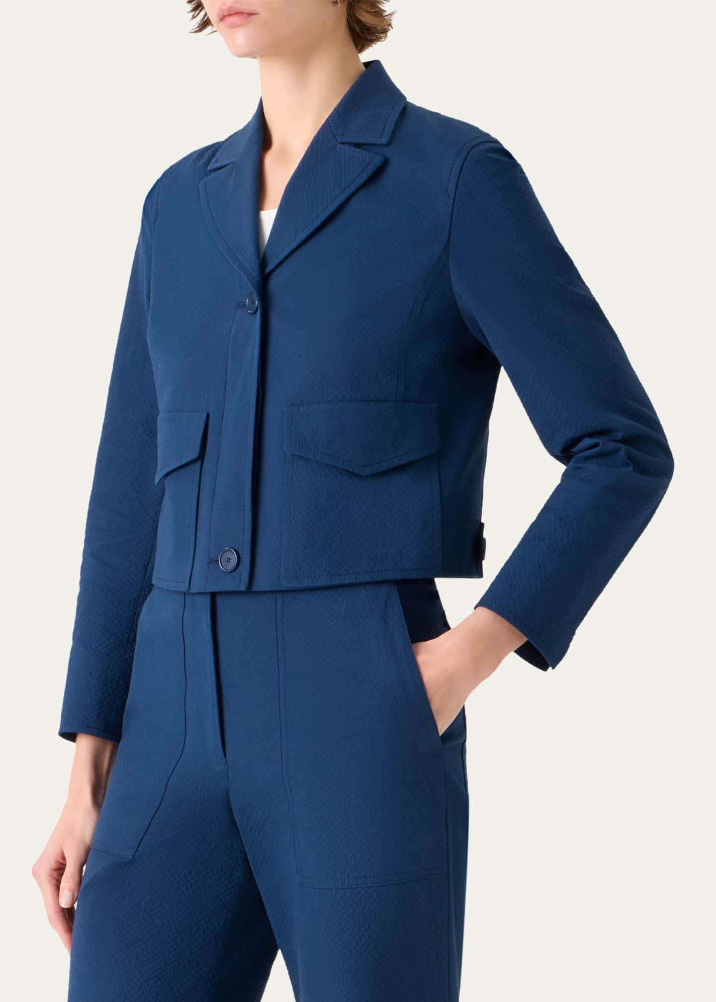 Akris punto Cotton Seersucker Jacket - Bergdorf Goodman