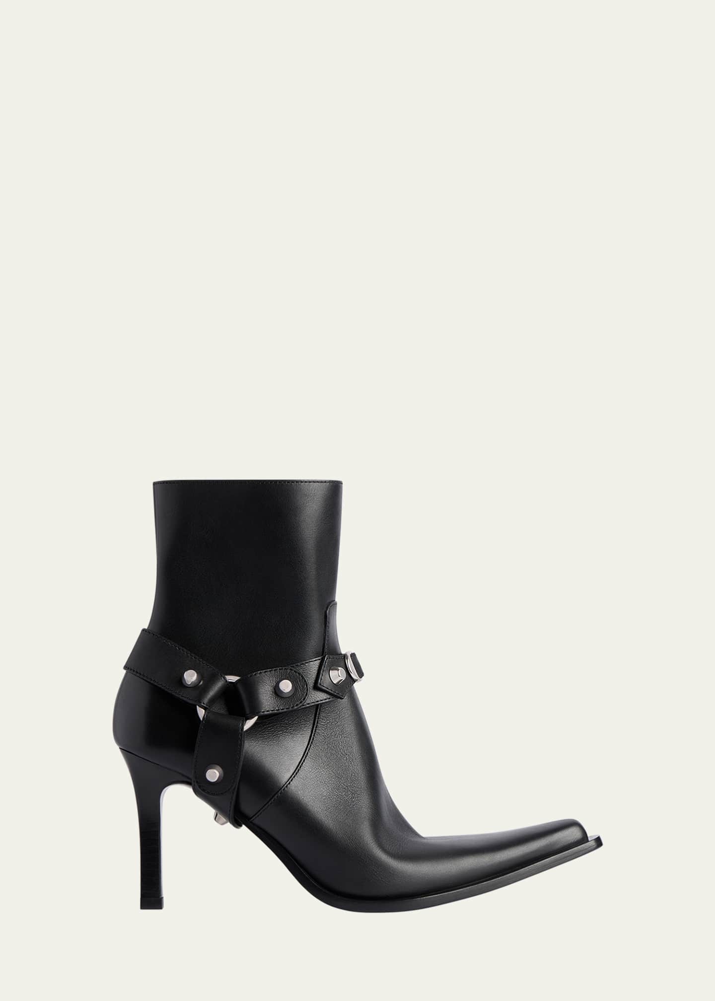Balenciaga City Harness Leather Booties - Bergdorf Goodman