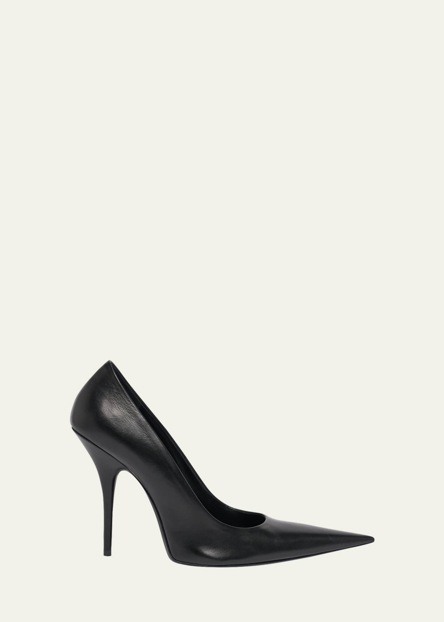 Balenciaga 90mm Avenue Leather Pointed-Toe Pumps - Bergdorf Goodman