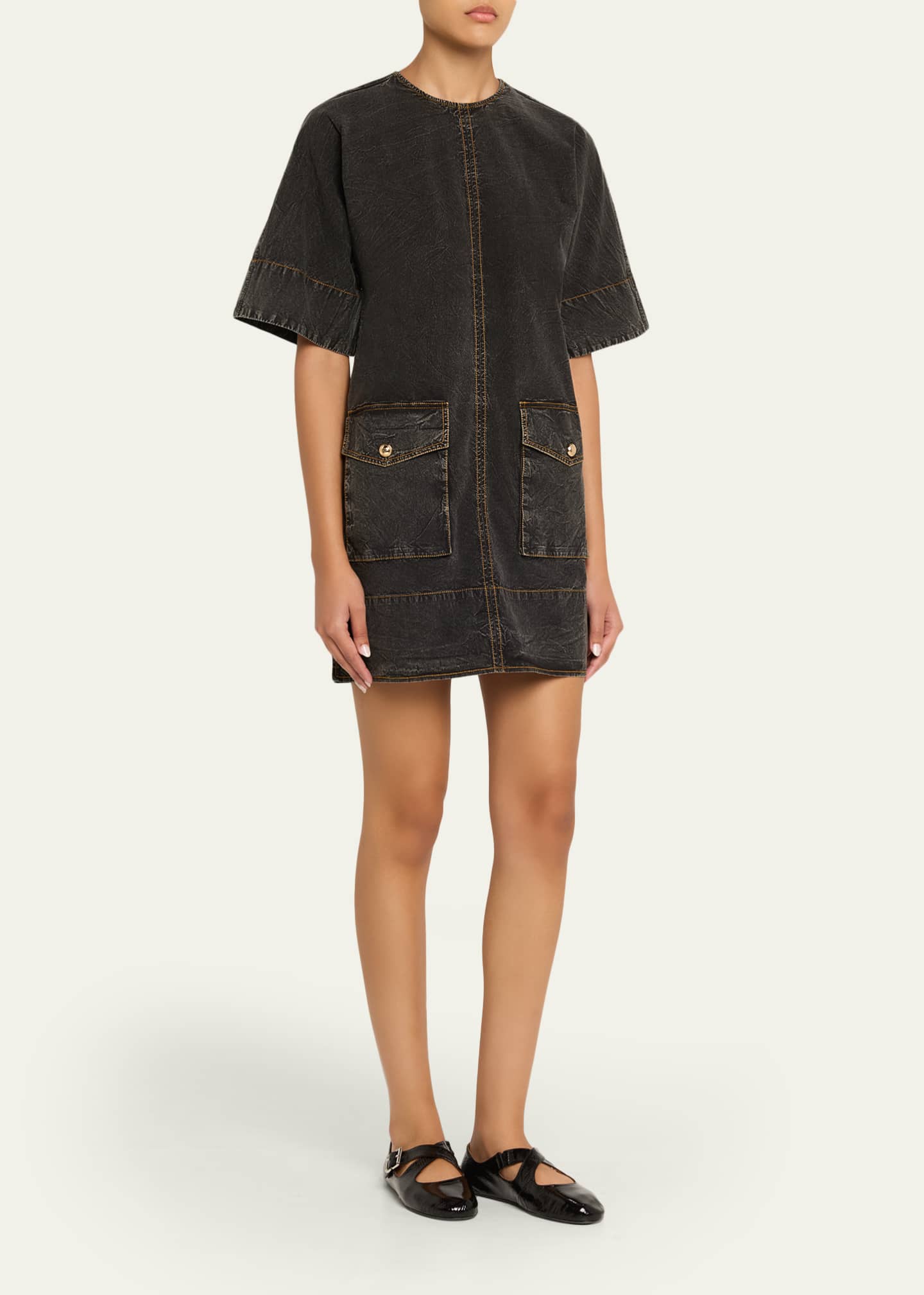 denim dress for womens Women's Collar Denim Button Up Mini Dress