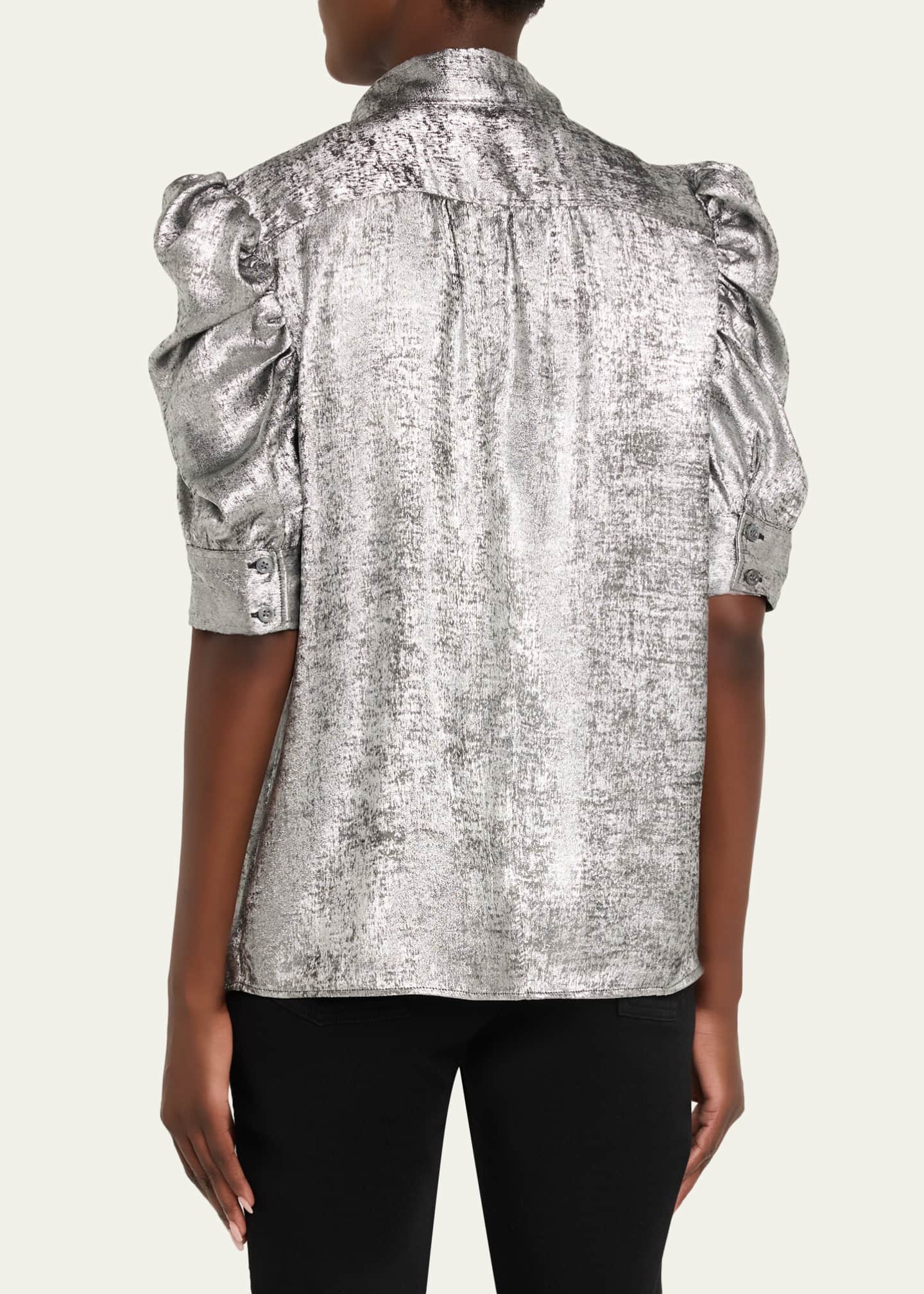 FRAME The Shiny Gillian Top - Bergdorf Goodman