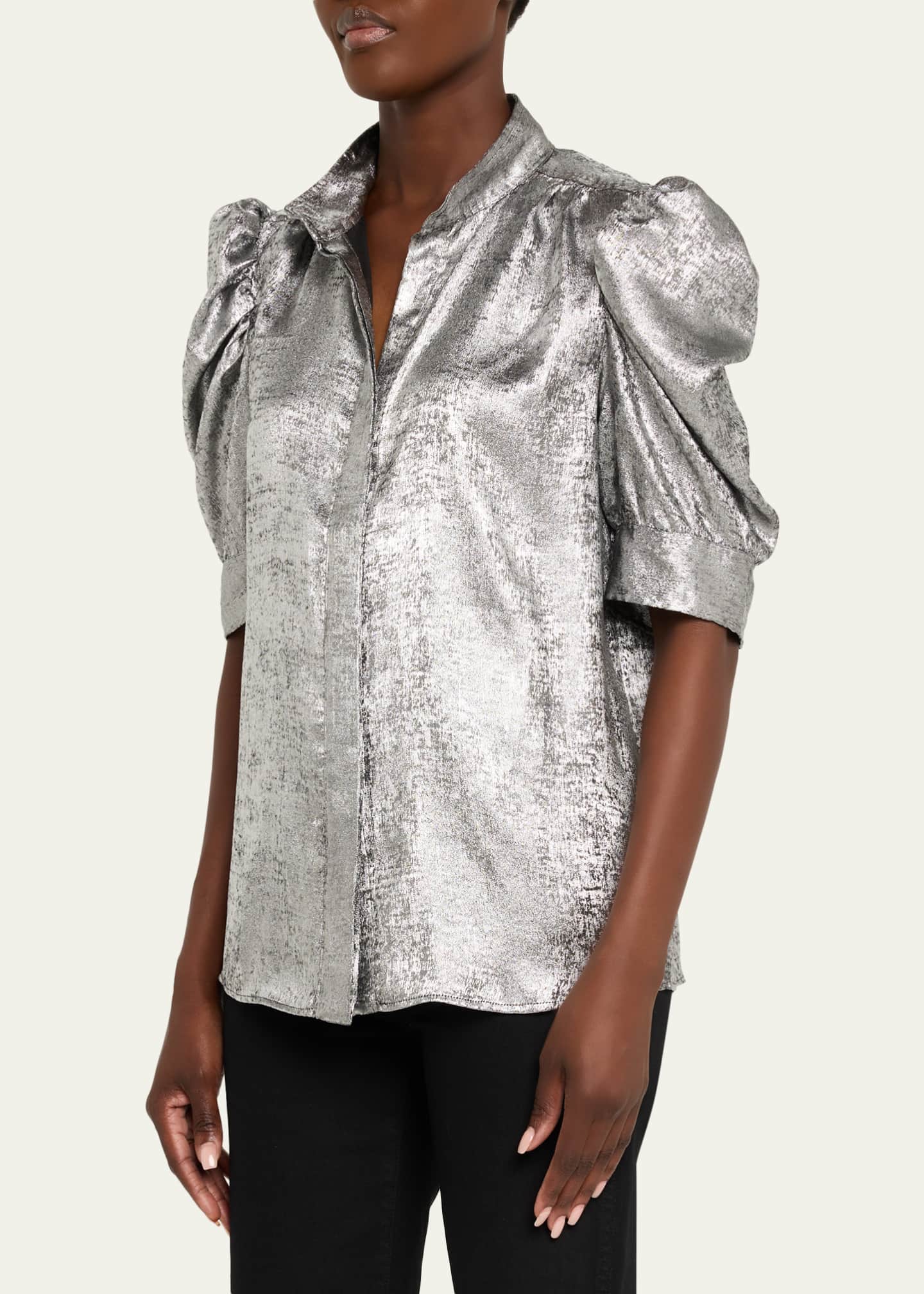 FRAME The Shiny Gillian Top - Bergdorf Goodman