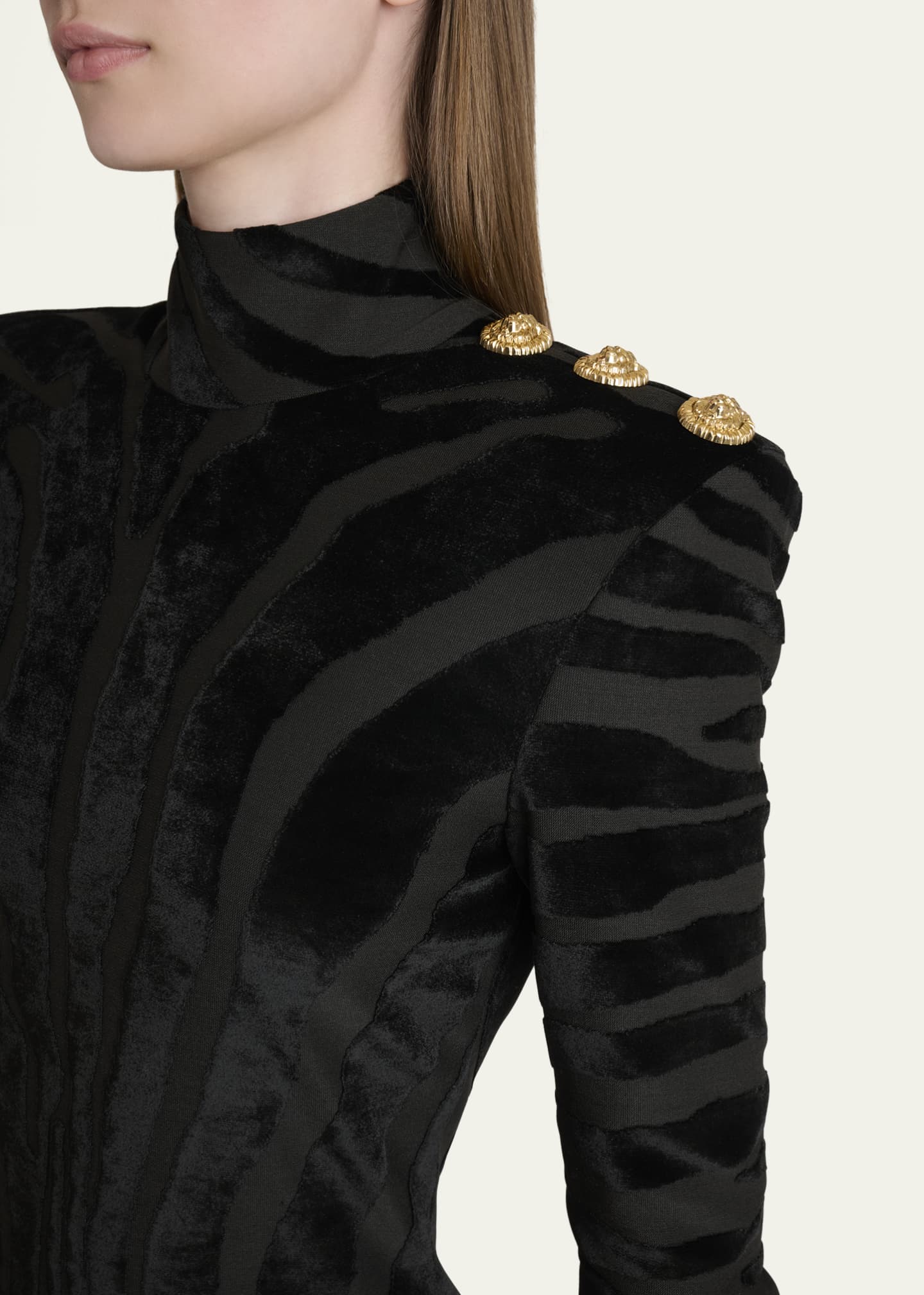 chinese dress ladies Balmain Lace-up Long Sleeve Midi Sweater Dress – Runway Catalog main image 0