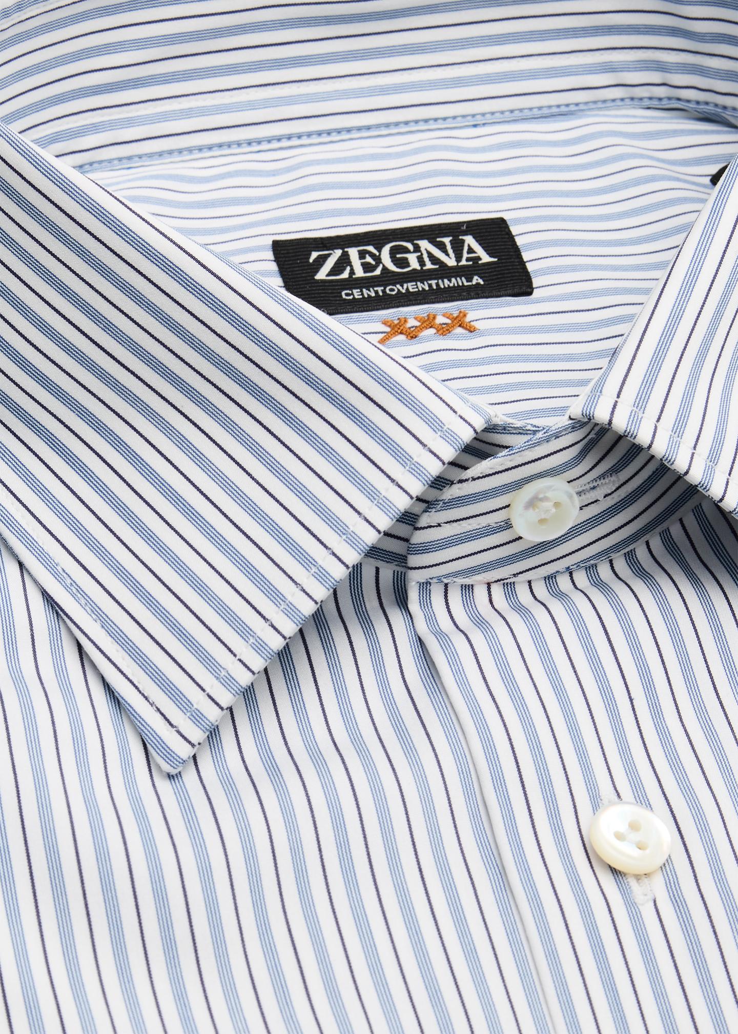 ZEGNA Men's Centoventimila Cotton Multi-Stripe Dress Shirt