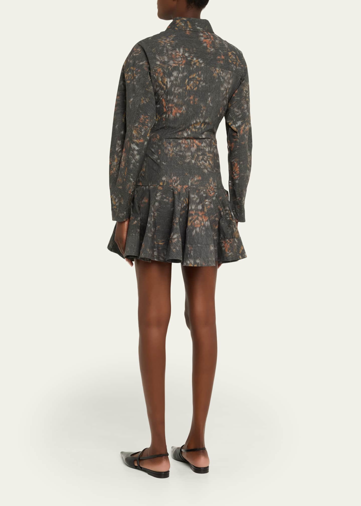 ganni long sleeve dress GANNI long-sleeve Dress | Brown