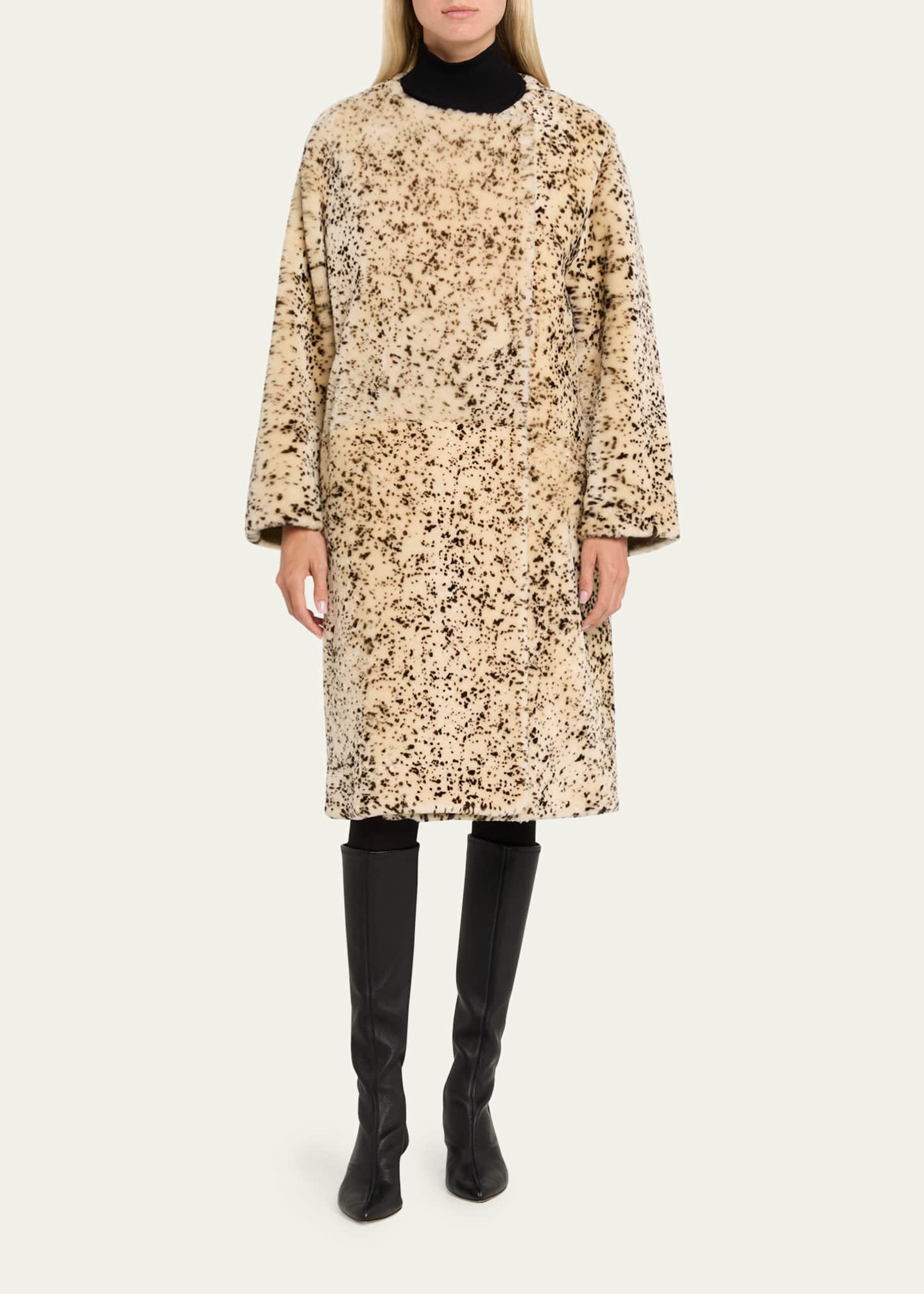 Toteme Spotted Lamb Shearling Double-Breasted Coat - Bergdorf Goodman
