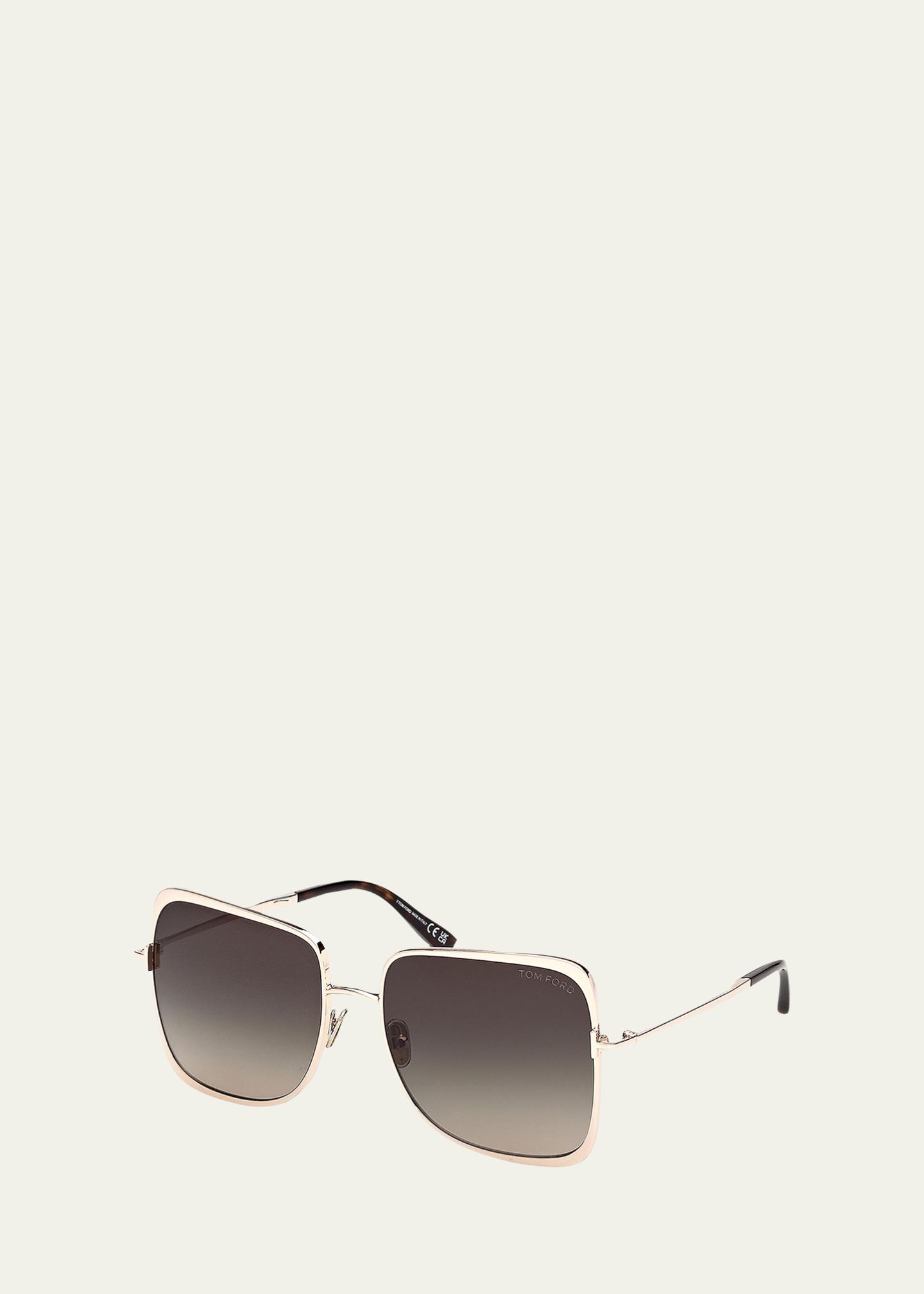 TOM FORD Chloe 52mm Metal Square Sunglasses - Bergdorf Goodman display picture 3