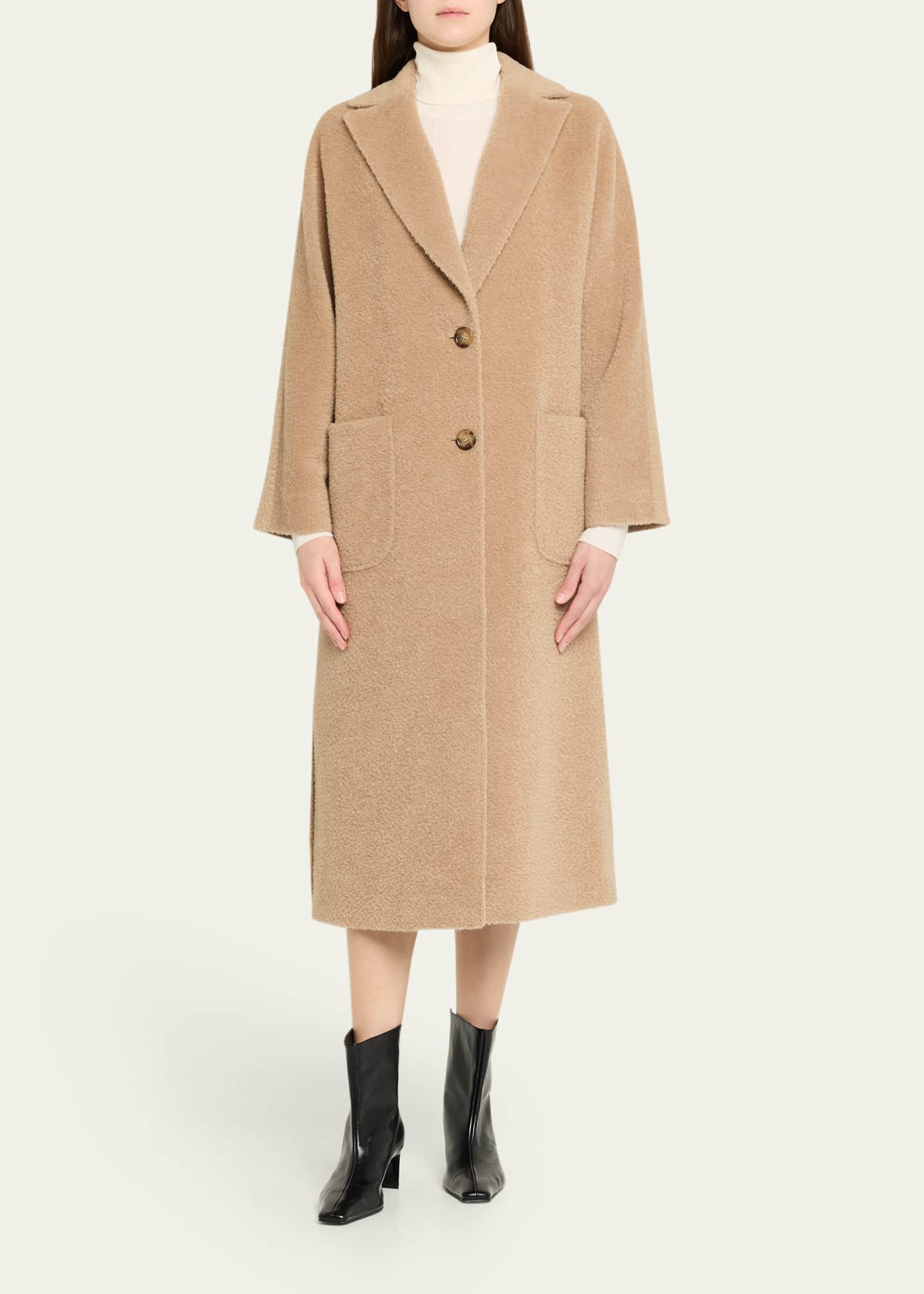 Cinzia Rocca Long Notch Collar Coat - Bergdorf Goodman