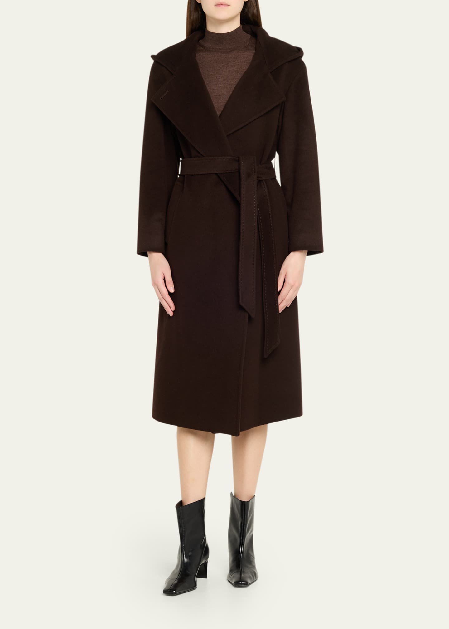 Cinzia Rocca Long Belted Wool Coat - Bergdorf Goodman