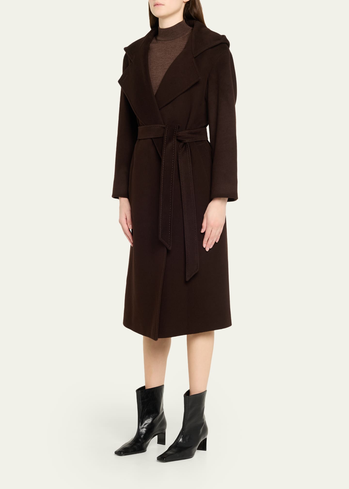 Cinzia Rocca Long Belted Wool Coat - Bergdorf Goodman