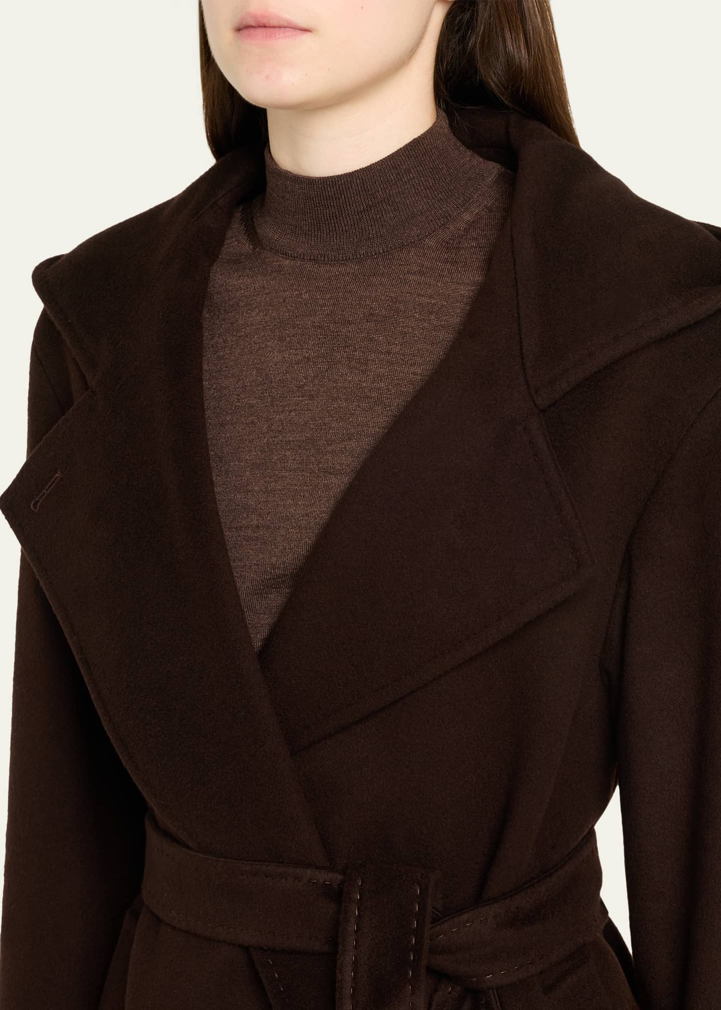 Cinzia Rocca Long Belted Wool Coat - Bergdorf Goodman