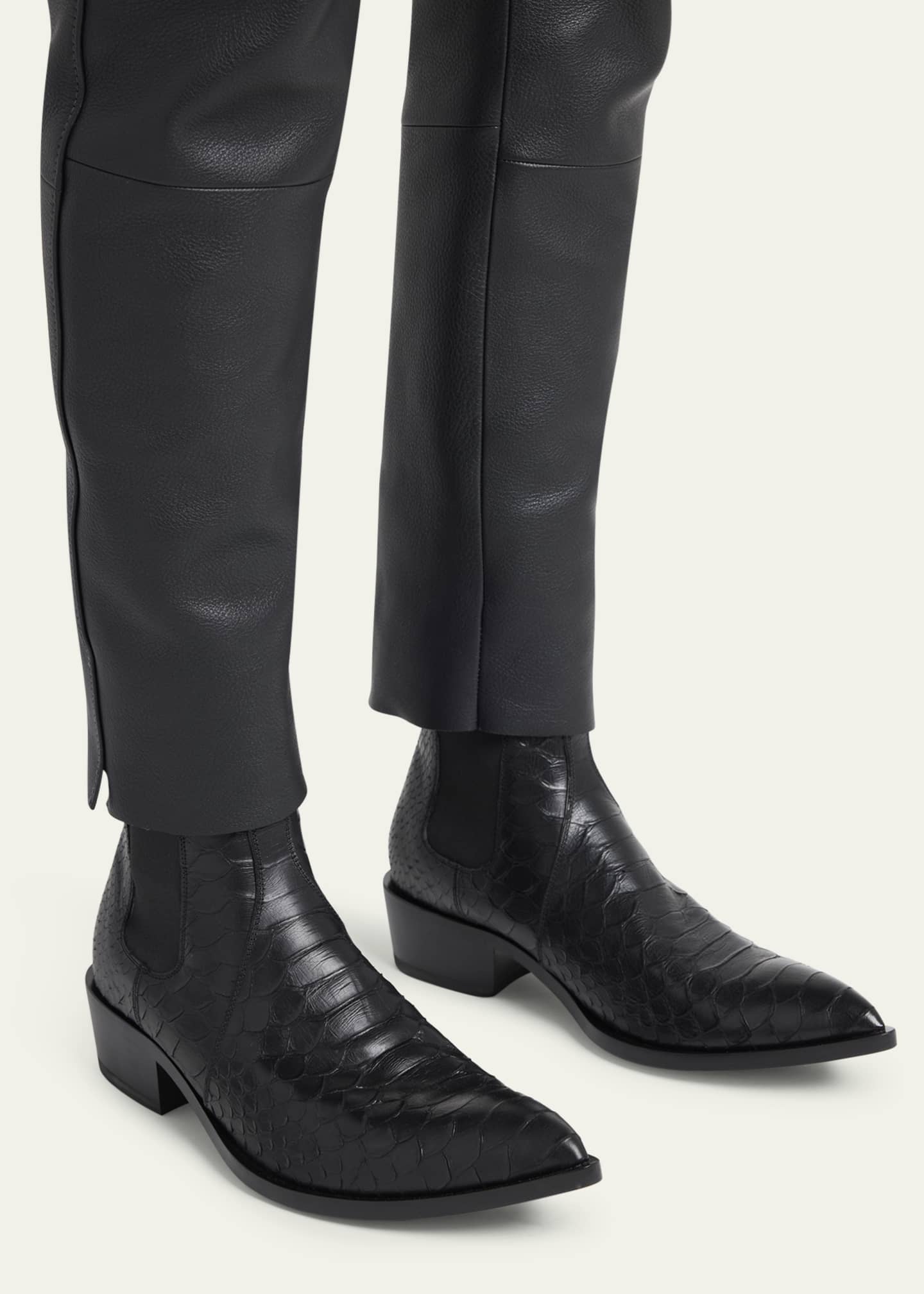 TOM FORD Men's Python-Embossed Leather Boots - Bergdorf Goodman