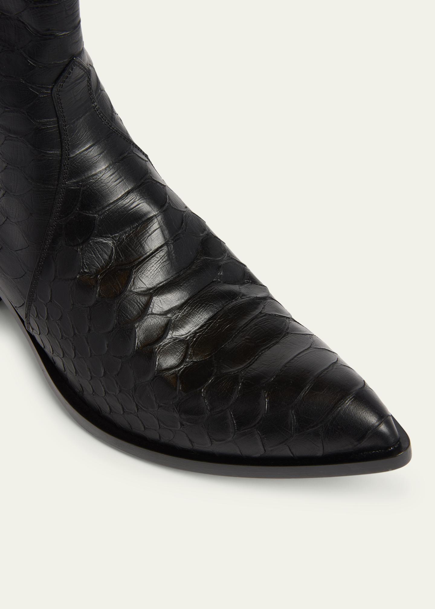 TOM FORD Men's Python-Embossed Leather Boots - Bergdorf Goodman