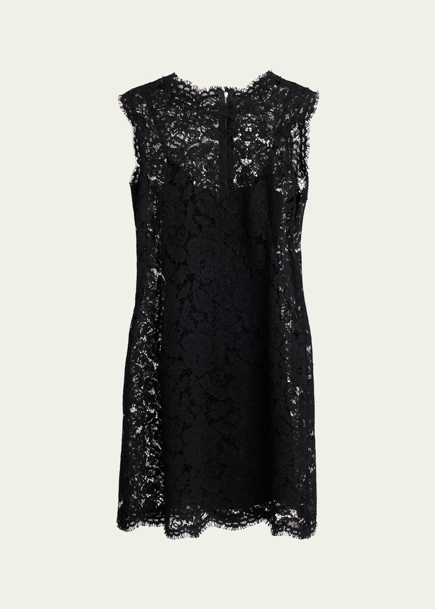 Dolce&Gabbana Sleeveless Floral Lace A-Line Dress - Bergdorf Goodman