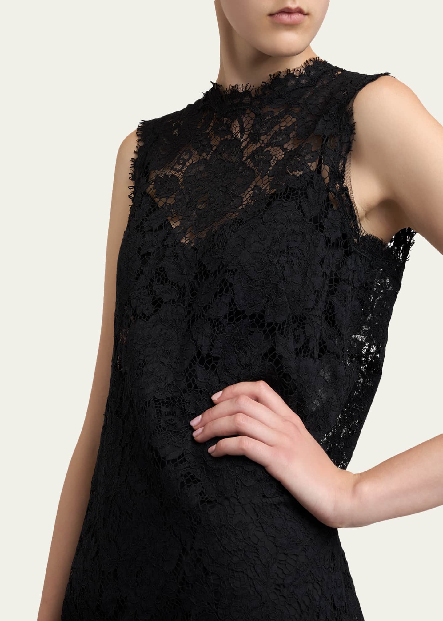 Dolce&Gabbana Sleeveless Floral Lace A-Line Dress - Bergdorf Goodman