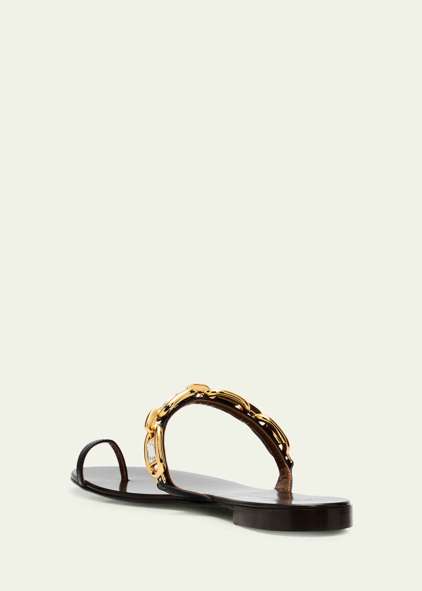 Giuseppe Zanotti Jewel Chain Leather Toe-Ring Sandals - Bergdorf Goodman