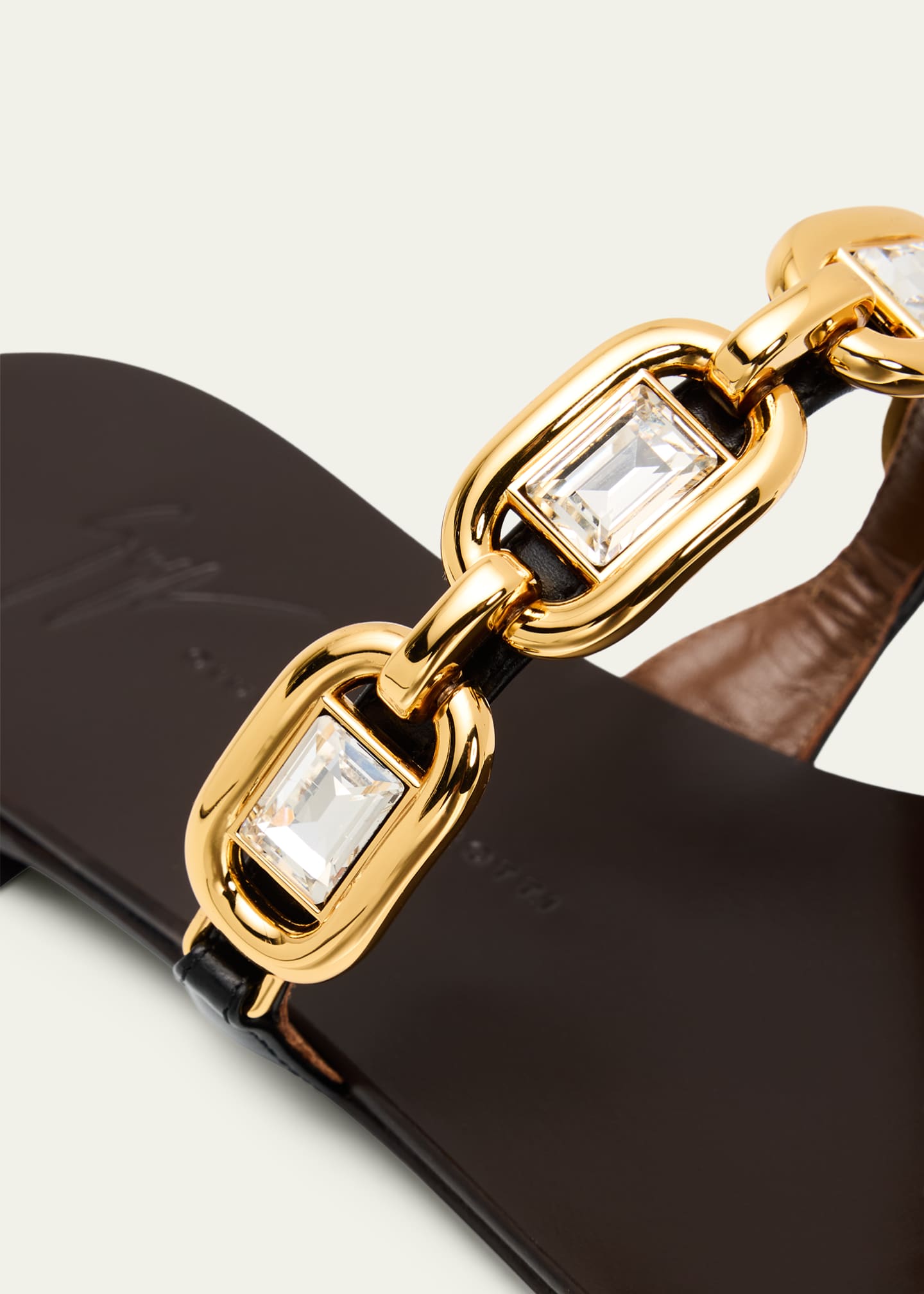 Giuseppe Zanotti Jewel Chain Leather Toe-Ring Sandals - Bergdorf Goodman