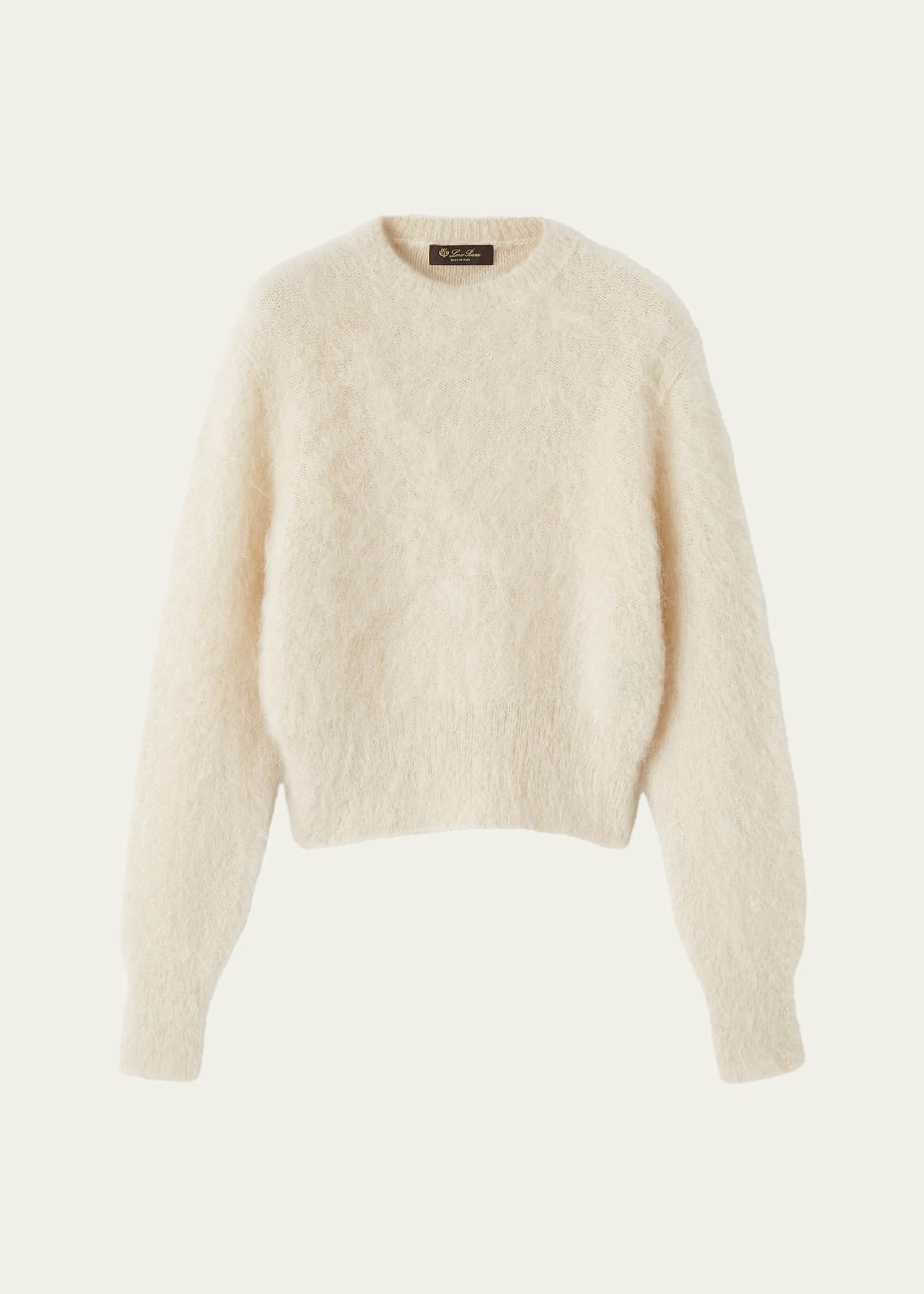 Loro Piana Cherry Hill Mohair-Cashmere Crewneck Sweater - Bergdorf