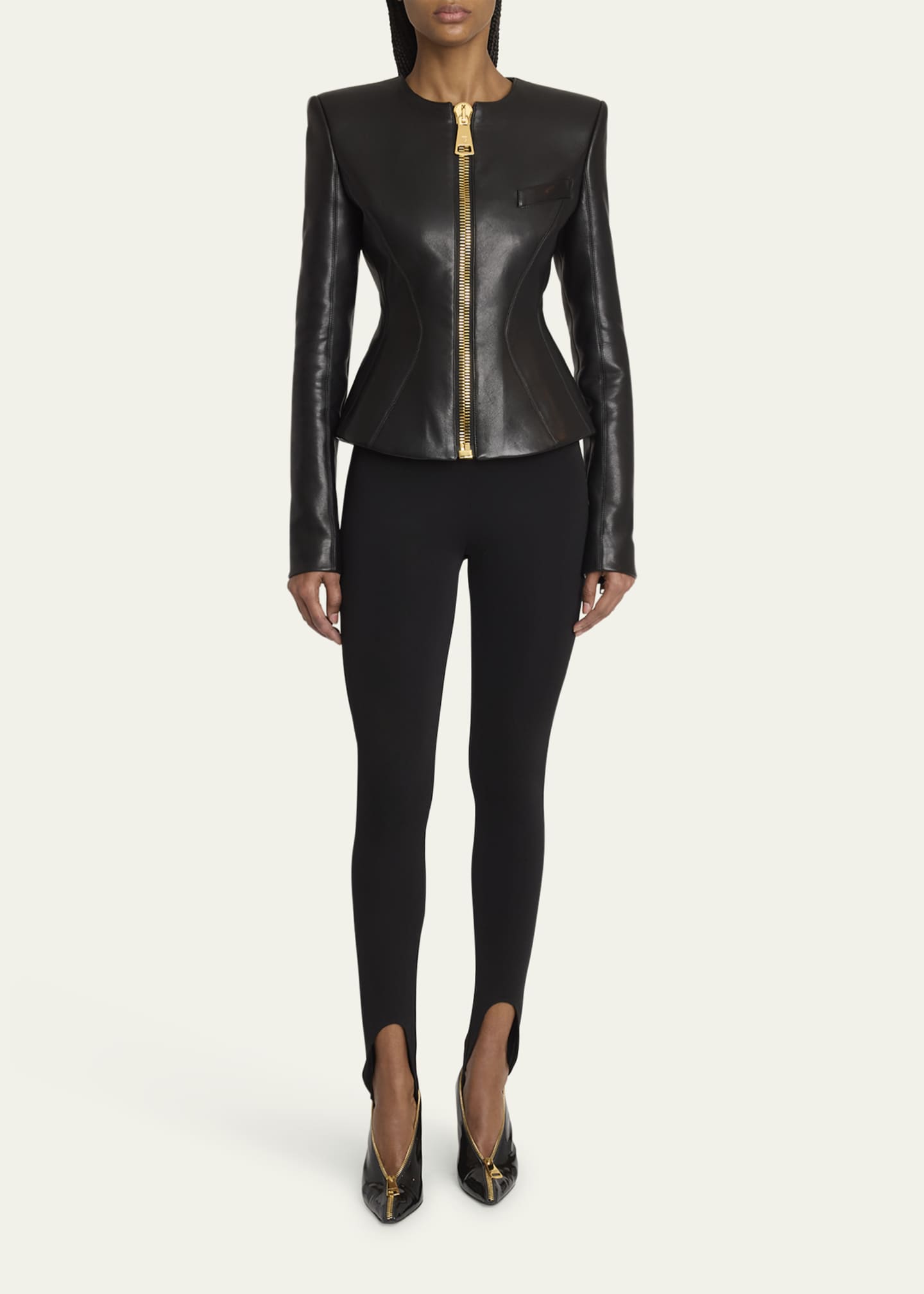 Balmain Fitted Lambskin Leather Jacket - Bergdorf Goodman
