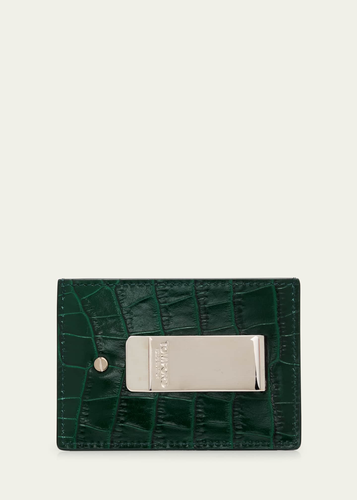 TOM FORD Men's Croc-Effect Money Clip Card Holder - Bergdorf Goodman