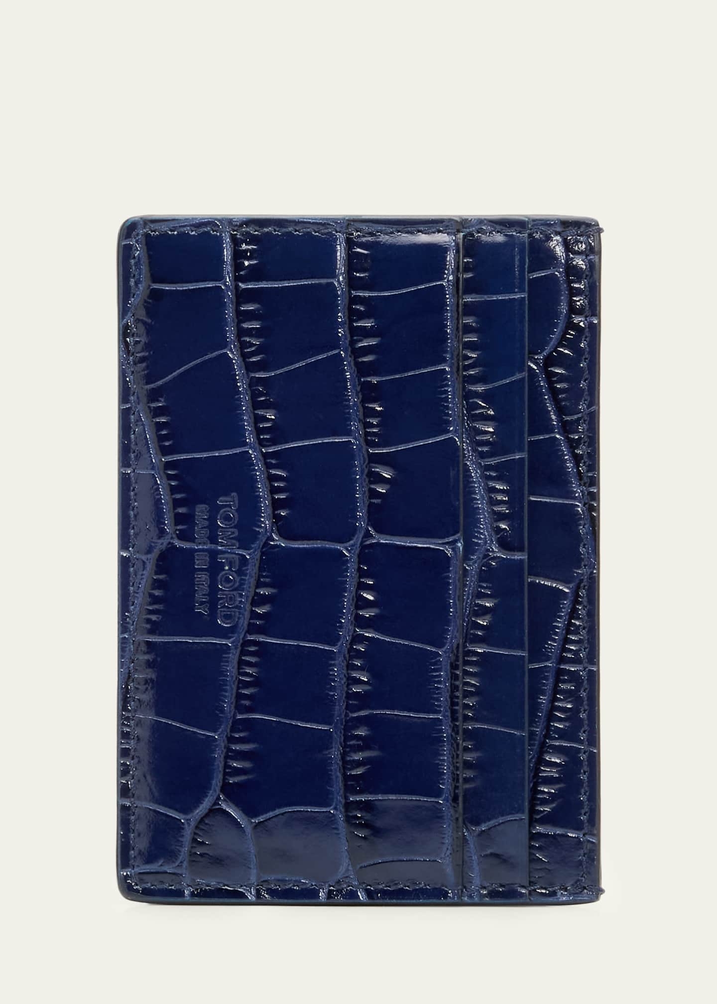 TOM FORD Men's Croc-Effect Money Clip Card Holder - Bergdorf Goodman