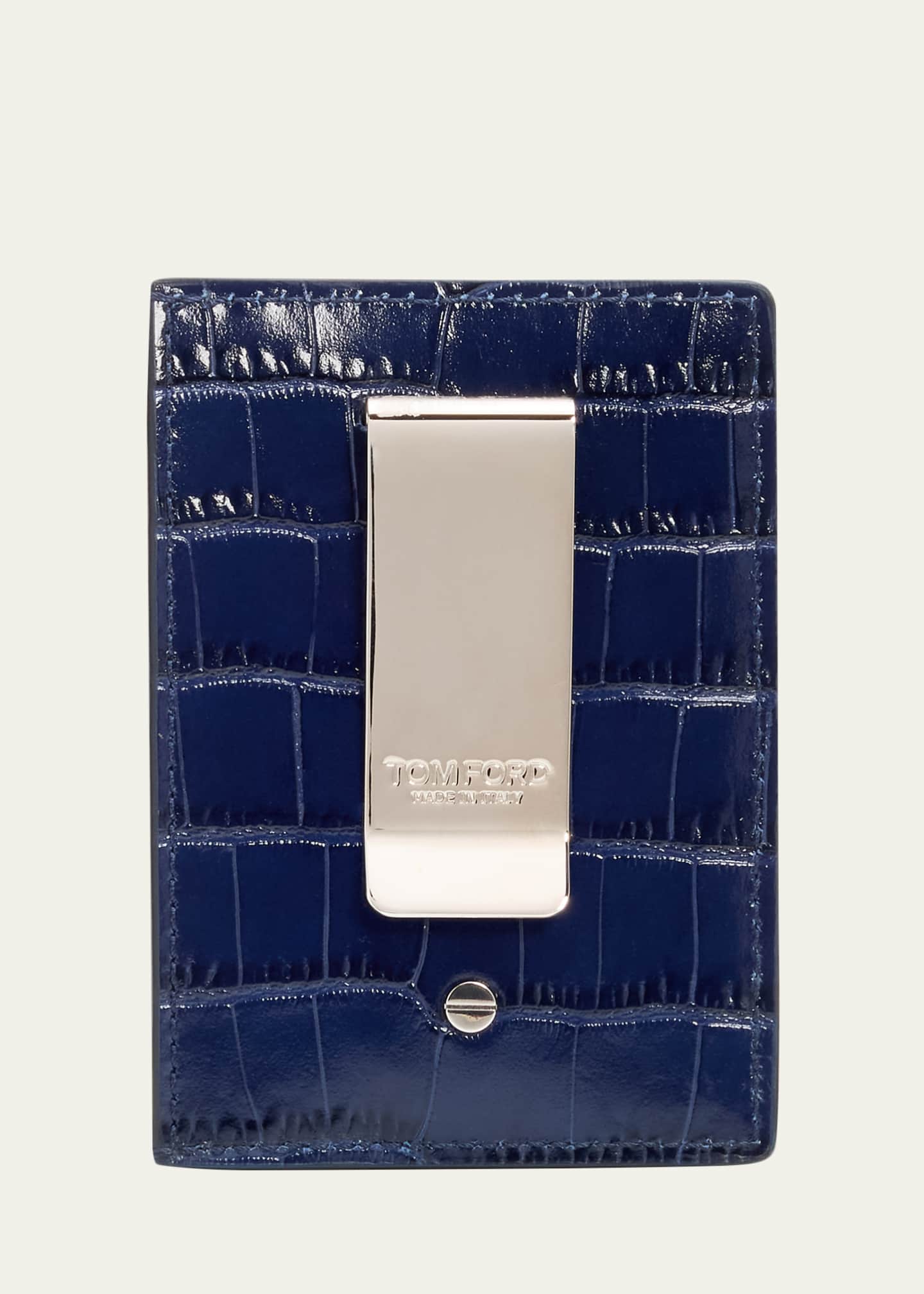 TOM FORD Men's Croc-Effect Money Clip Card Holder - Bergdorf Goodman