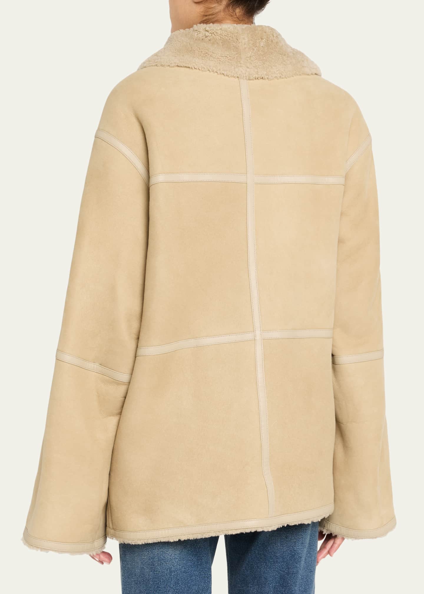 Short Suede Merino Lambskin Coat