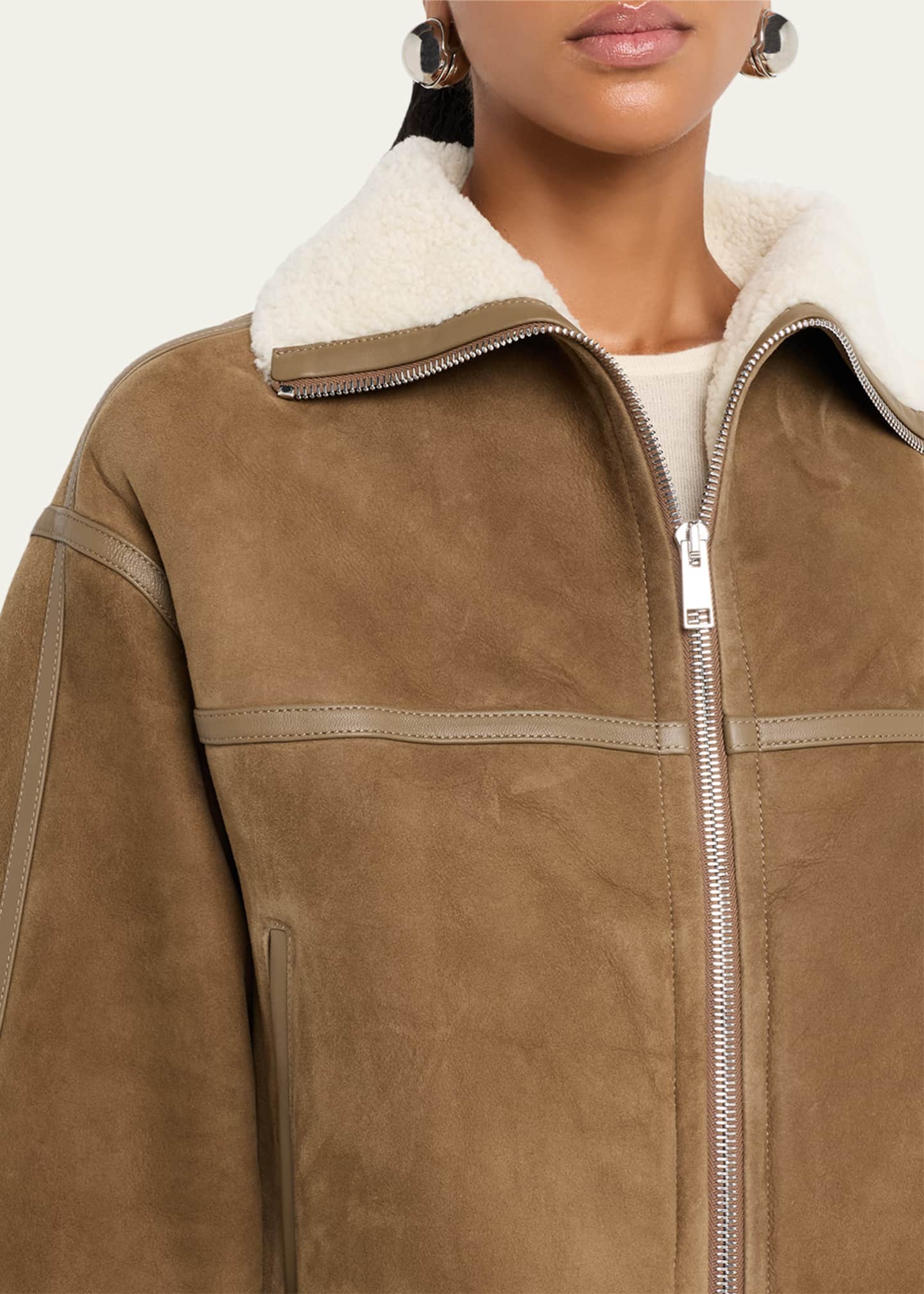 Suede Merino Lambskin Cropped Jacket