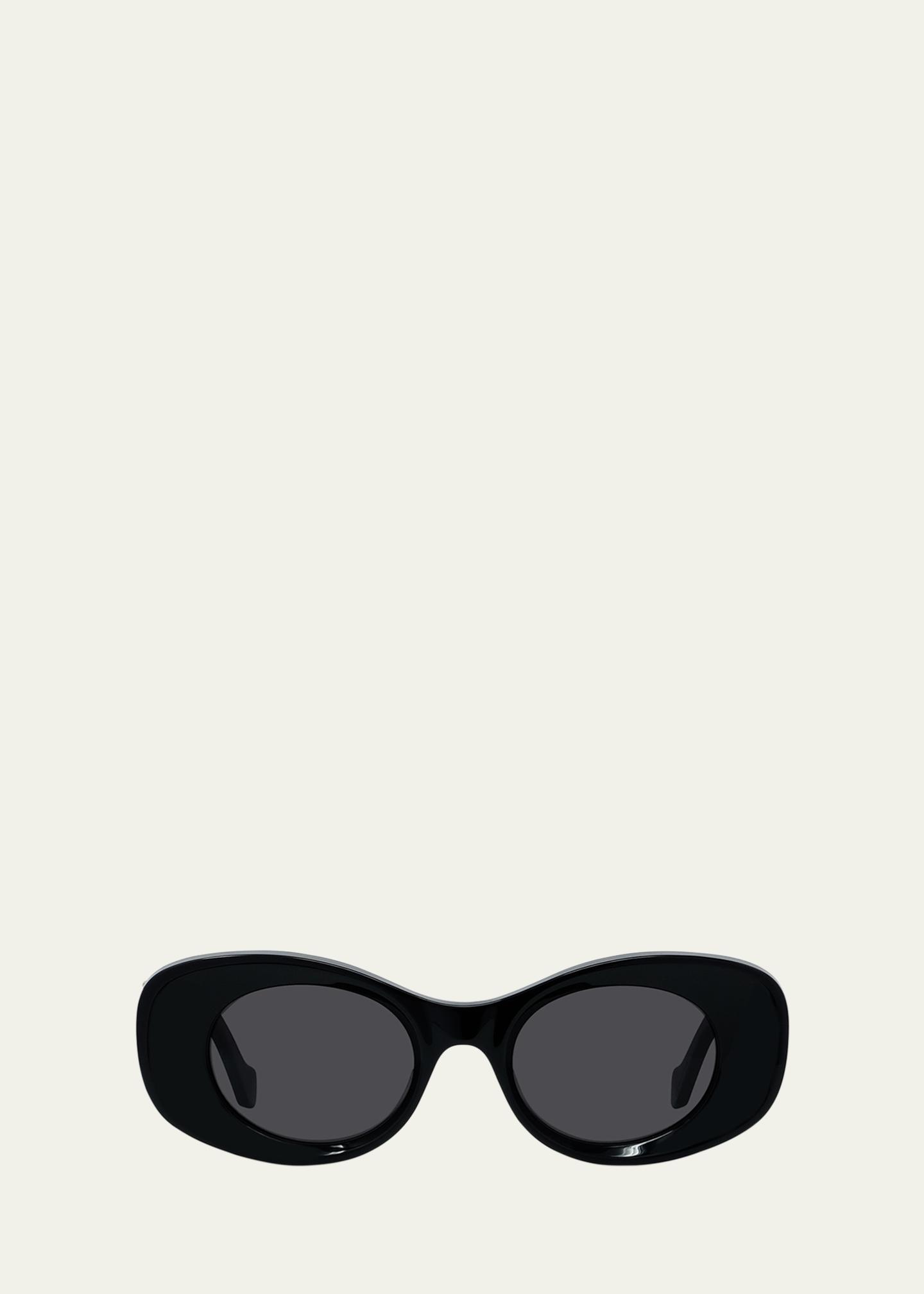 LOEWE Anagram 49mm Oval Sunglasses - Bergdorf Goodman
