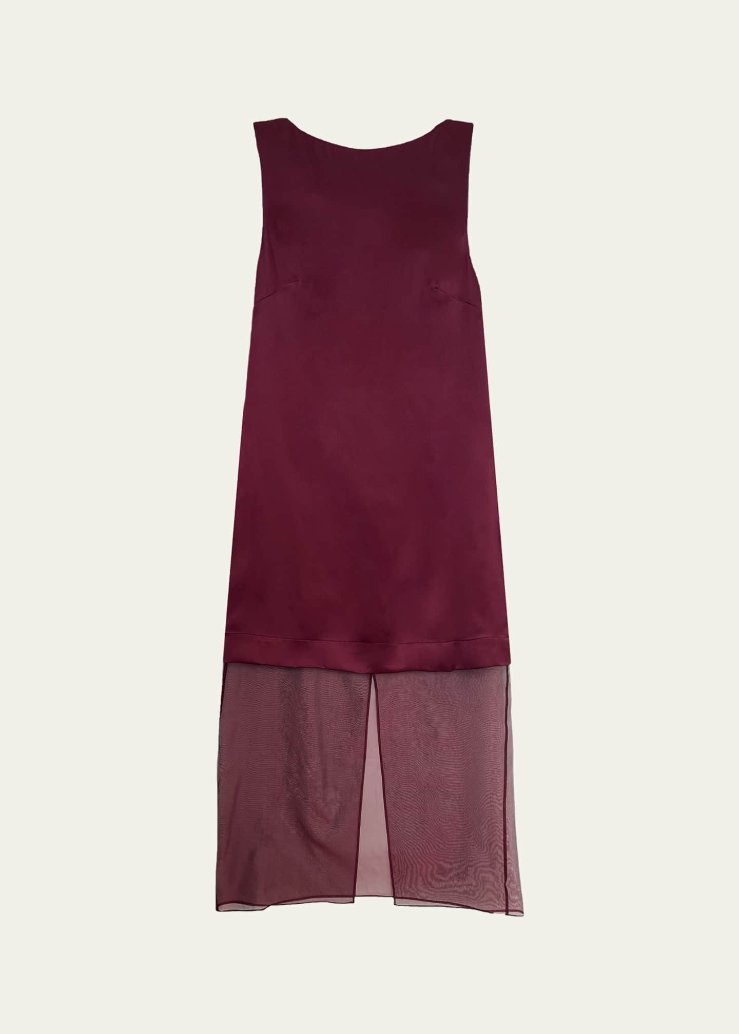 Rio Cowl-Back Organza Overlay Dress