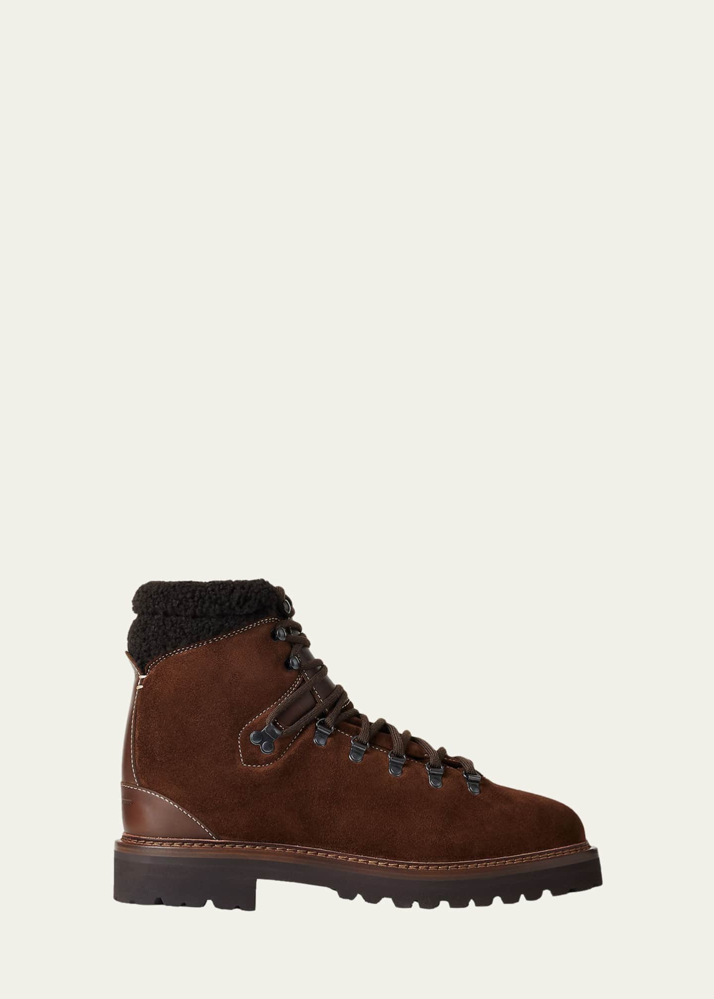 Ralph Lauren Purple Label Men's Cortina Suede Shearling-Collar